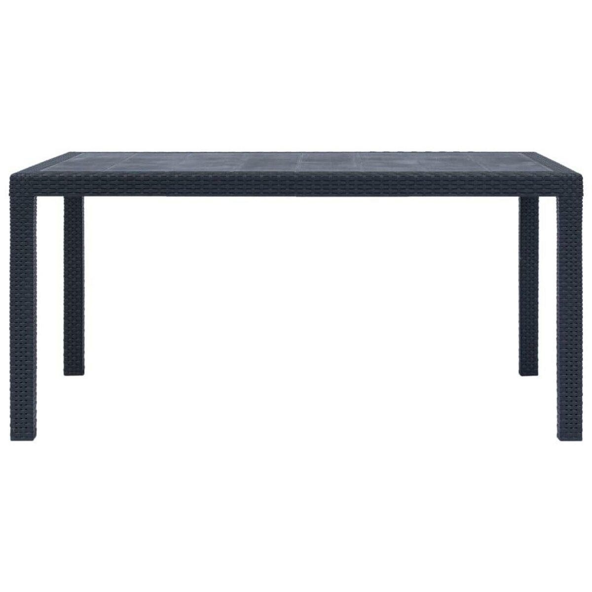 VIDAXL Table de jardin Anthracite 150x90x72 cm Plastique Aspect rotin