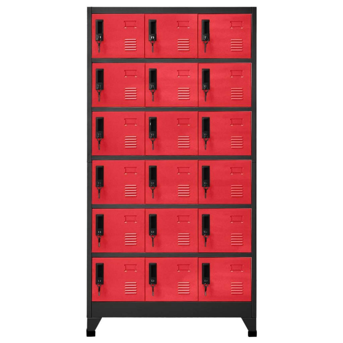 VIDAXL Armoire a casiers Anthracite et rouge 90x40x180 cm Acier