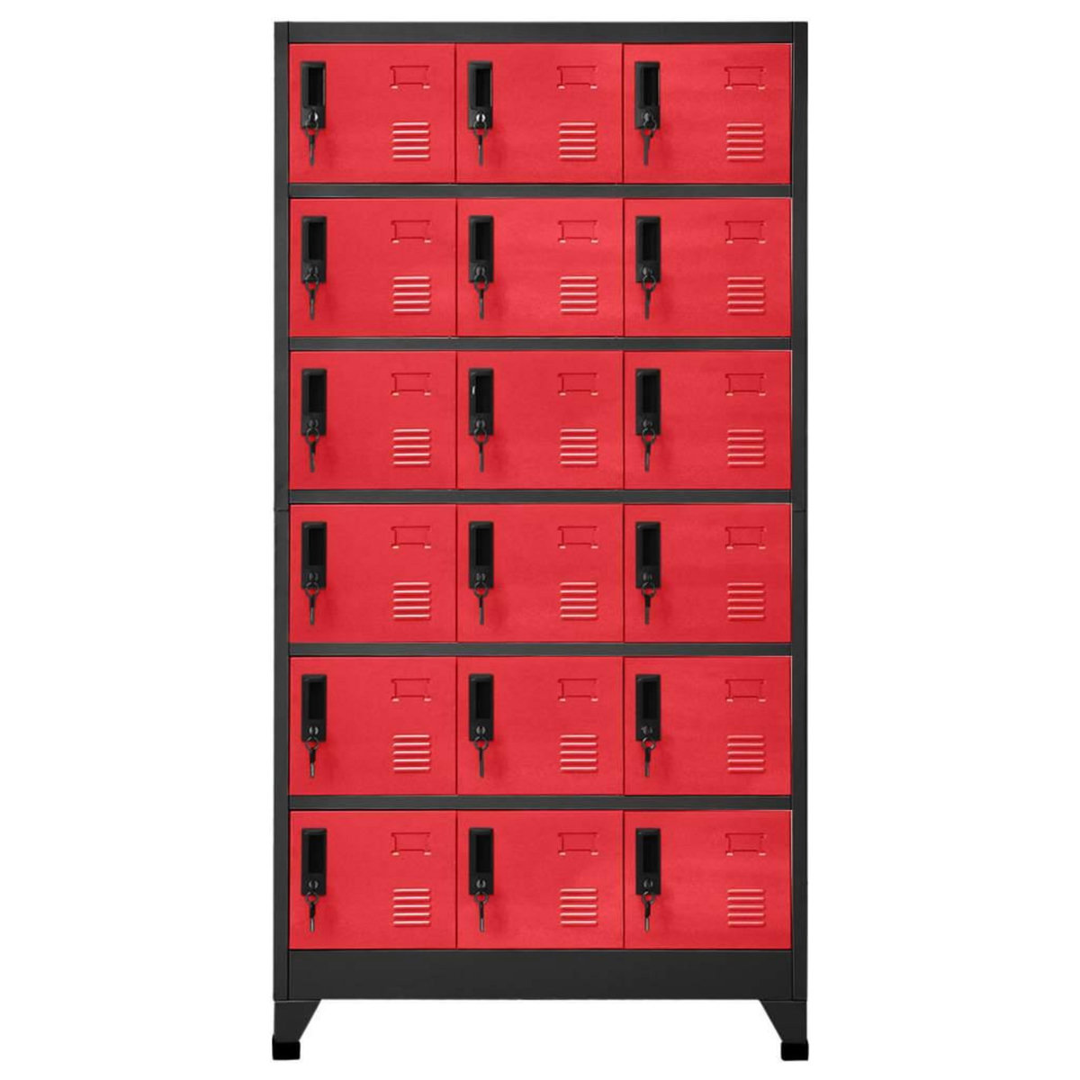 VIDAXL Armoire a casiers Anthracite et rouge 90x40x180 cm Acier