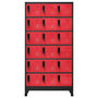 Voir la diapositive 2 : VIDAXL Armoire a casiers Anthracite et rouge 90x40x180 cm Acier
