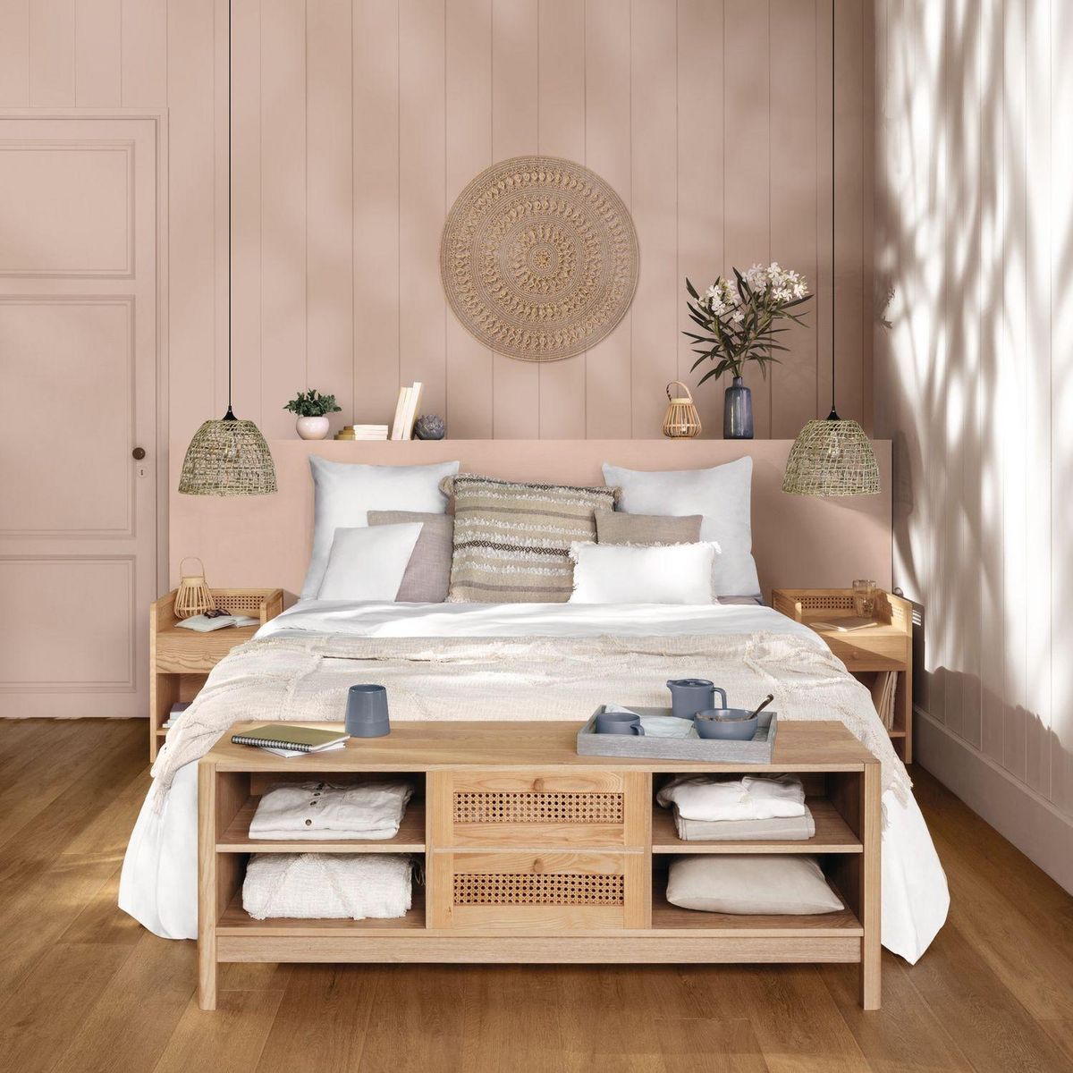 ATMOSPHERA Coussin Shine Carré avec Pompons 59x59cm - Beige