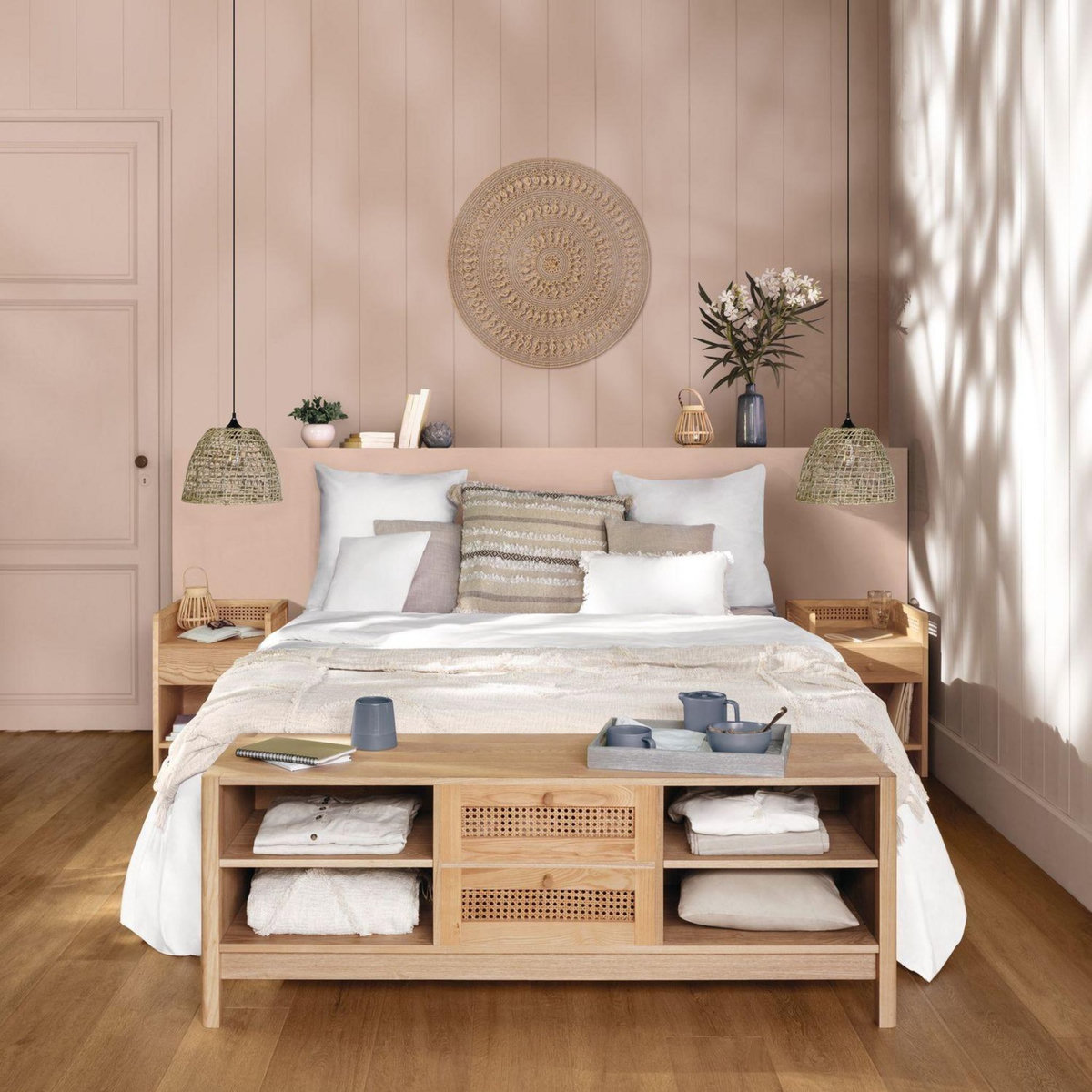 ATMOSPHERA Coussin Shine Carré avec Pompons 59x59cm - Beige