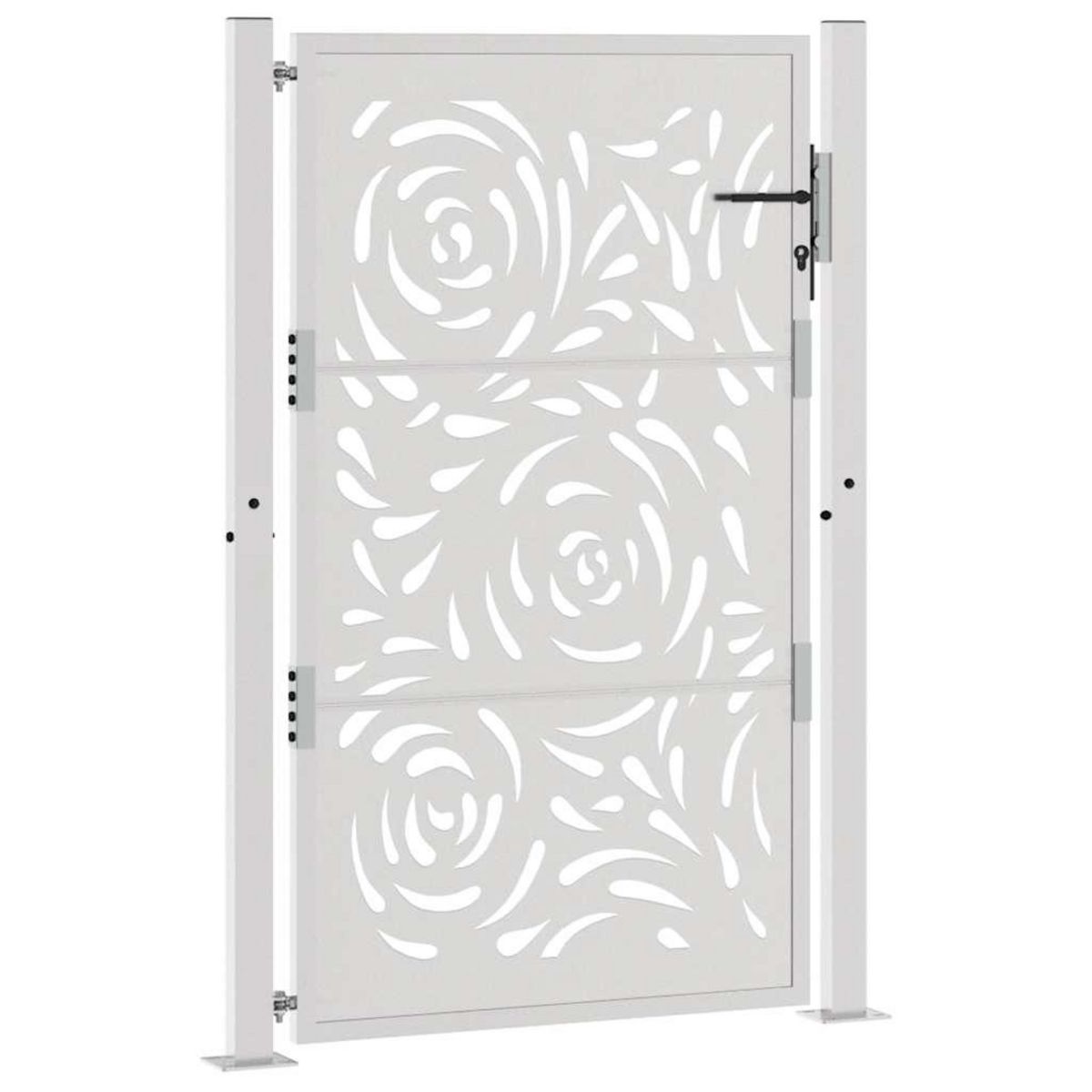 VIDAXL Porte de jardin acier resistant aux intemperies design flamme