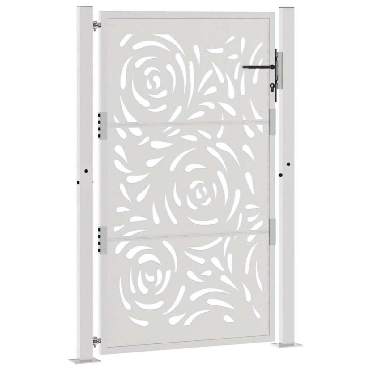 VIDAXL Porte de jardin acier resistant aux intemperies design flamme