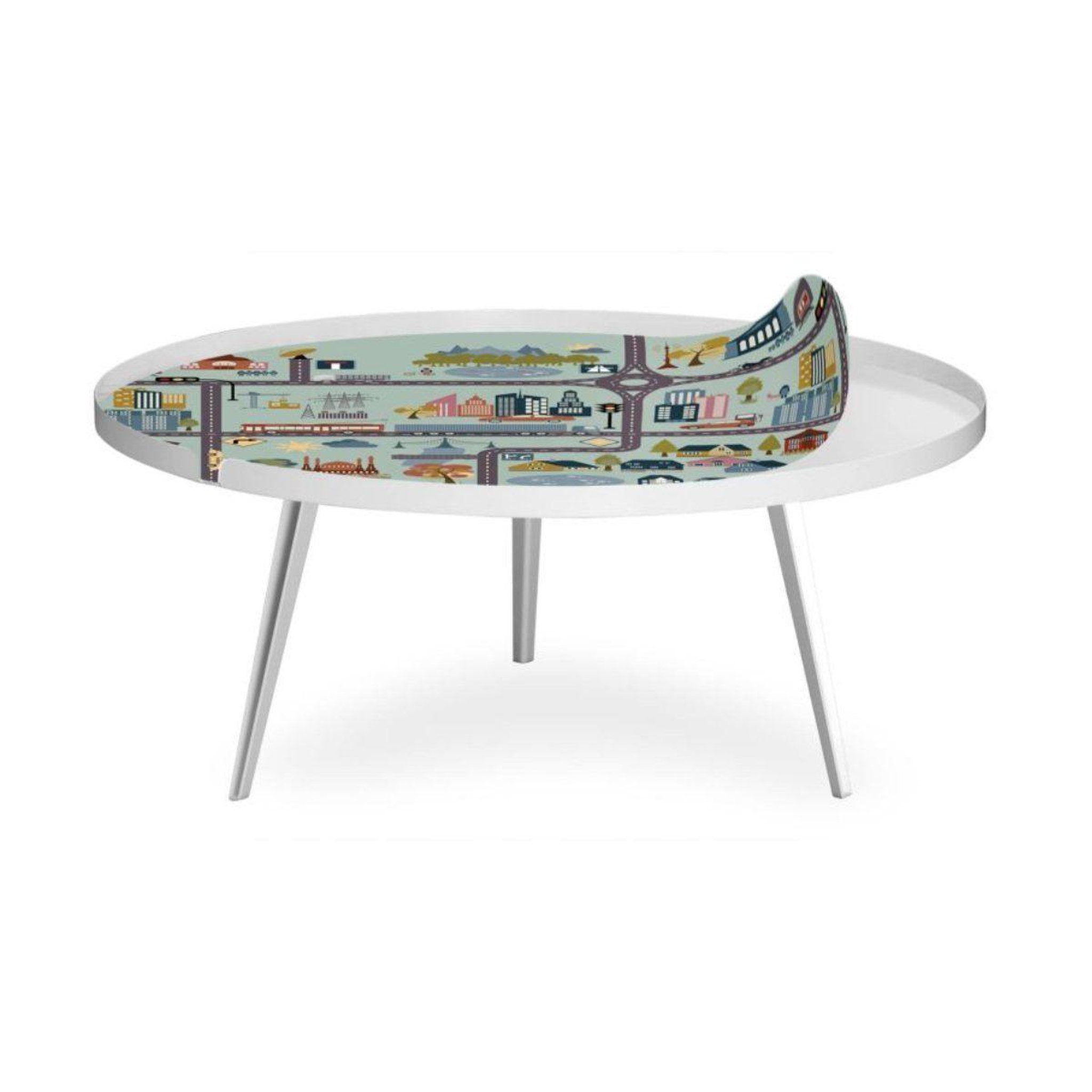 Voir la diapositive 1 : Paris Prix Table basse à rebord 1 cover  city  90cm blanc