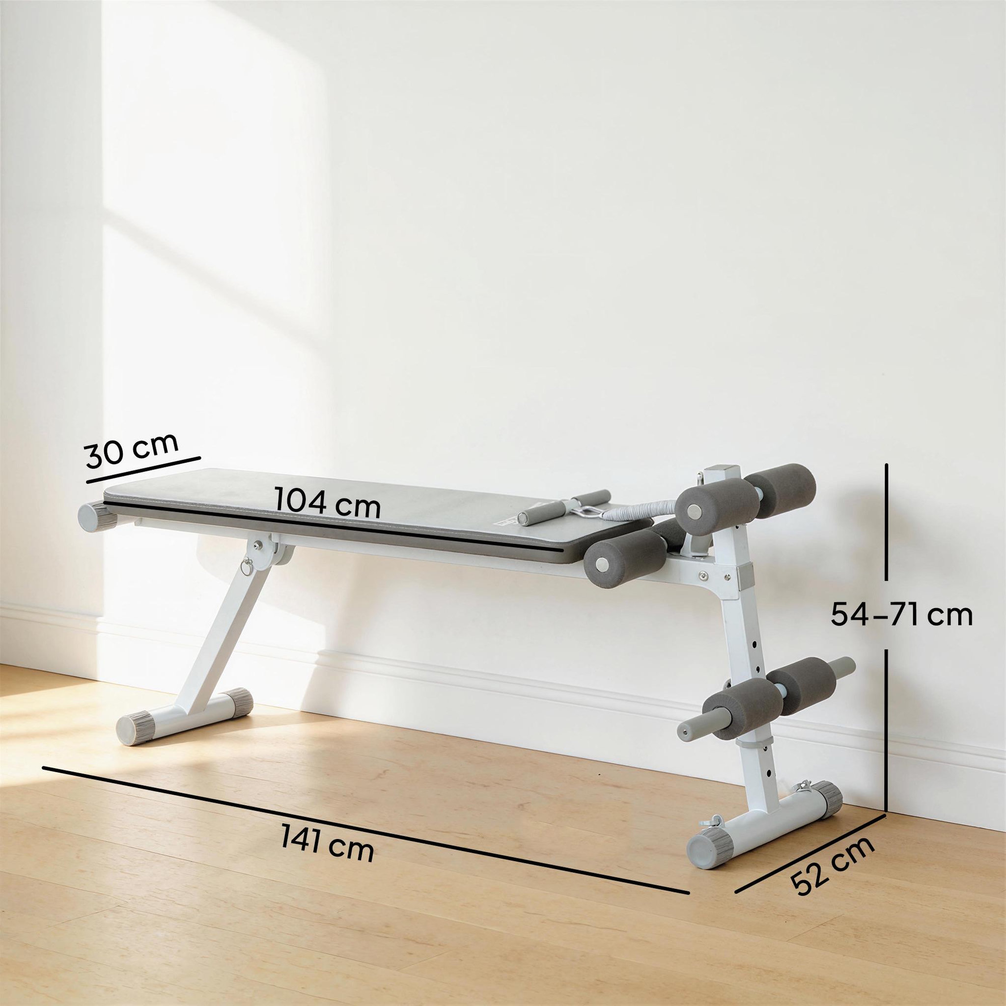 Voir la diapositive 3 : HOMCOM Banc de musculation réglable avec siège à 3 niveaux acier blanc gris
