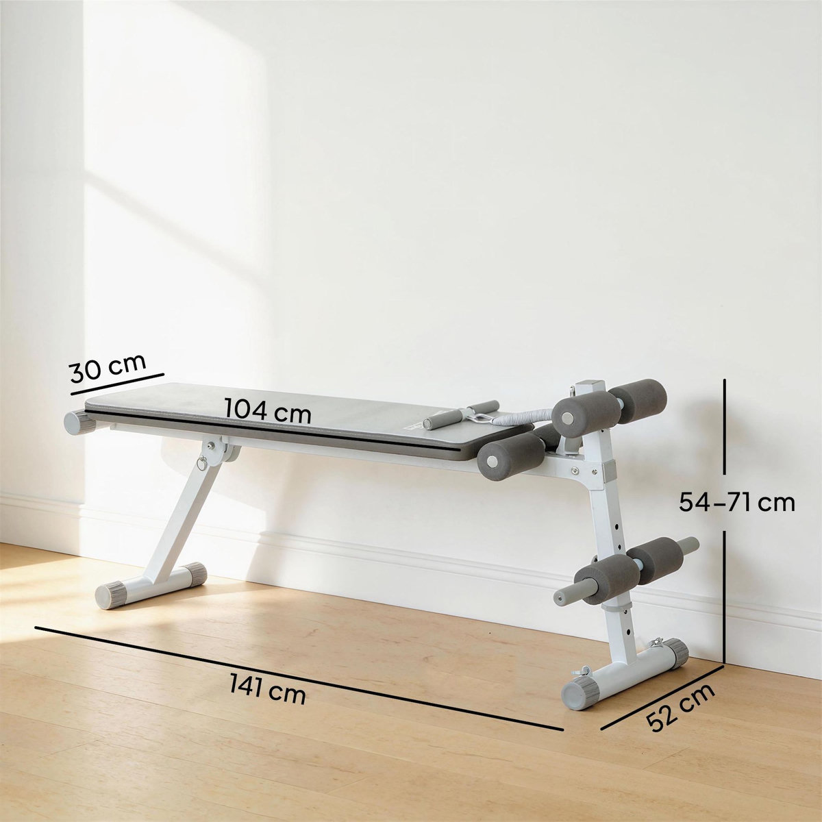 HOMCOM Banc de Musculation Réglable avec Siège à 3 Niveaux Acier blanc gris