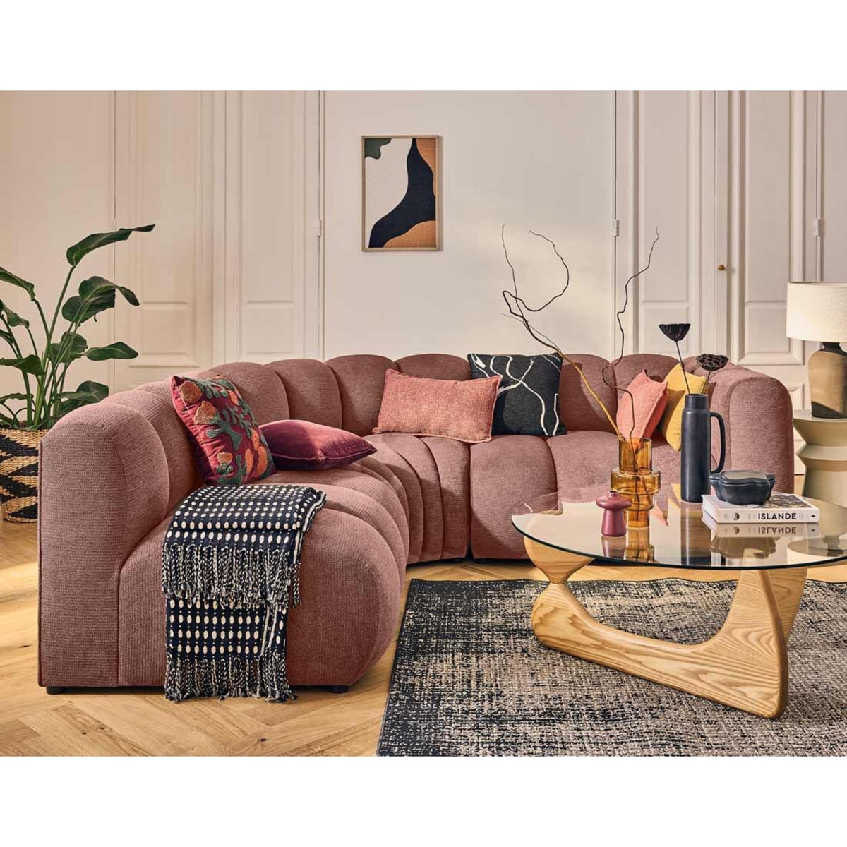 LISA DESIGN Debbie - module d'assise droit en tissu texturé