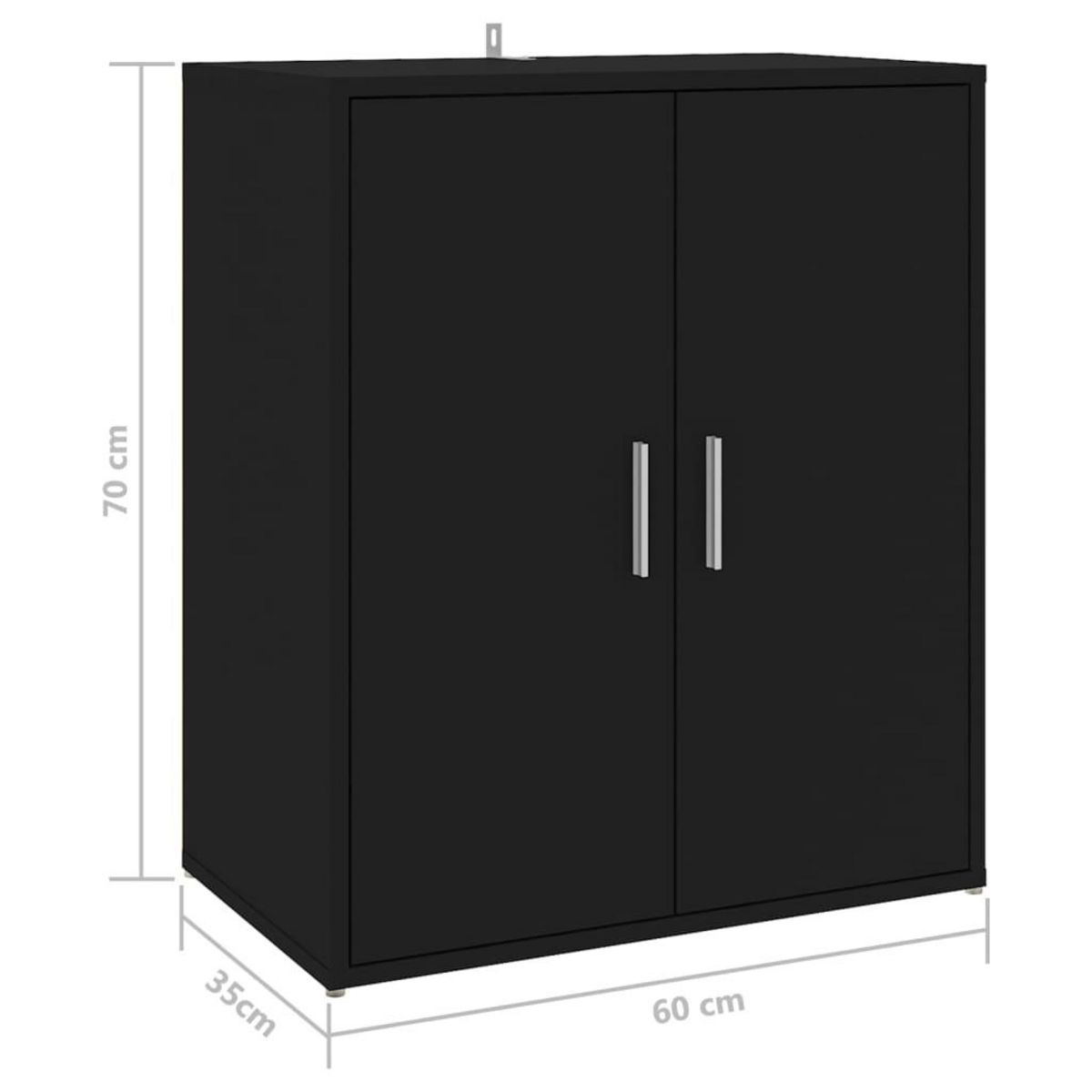 VIDAXL Armoire a chaussures Noir 60x35x70 cm Bois d'ingenierie