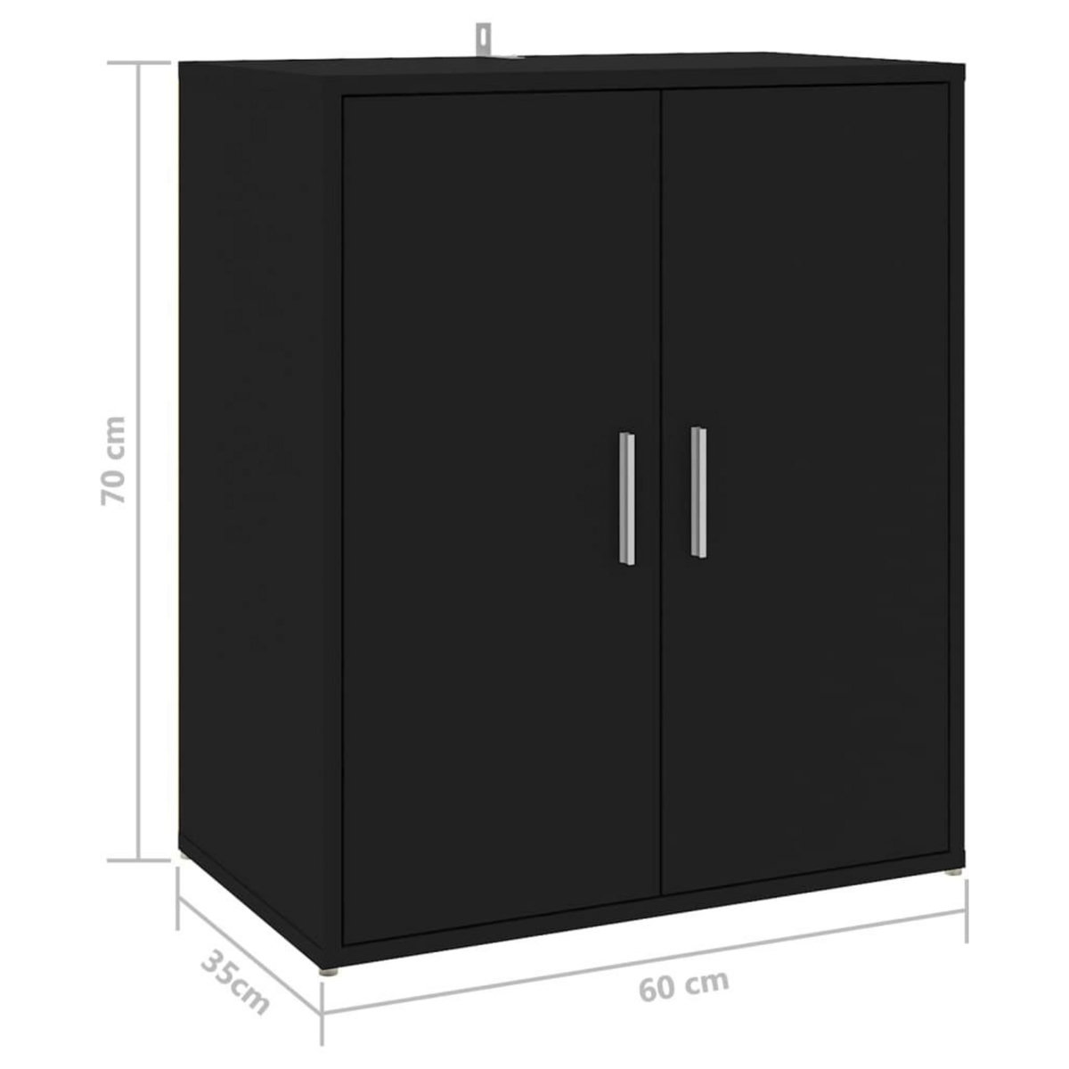 VIDAXL Armoire a chaussures Noir 60x35x70 cm Bois d'ingenierie