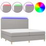 Voir la diapositive 2 : VIDAXL Sommier a lattes de lit et matelas et LED Gris clair 200x200 cm