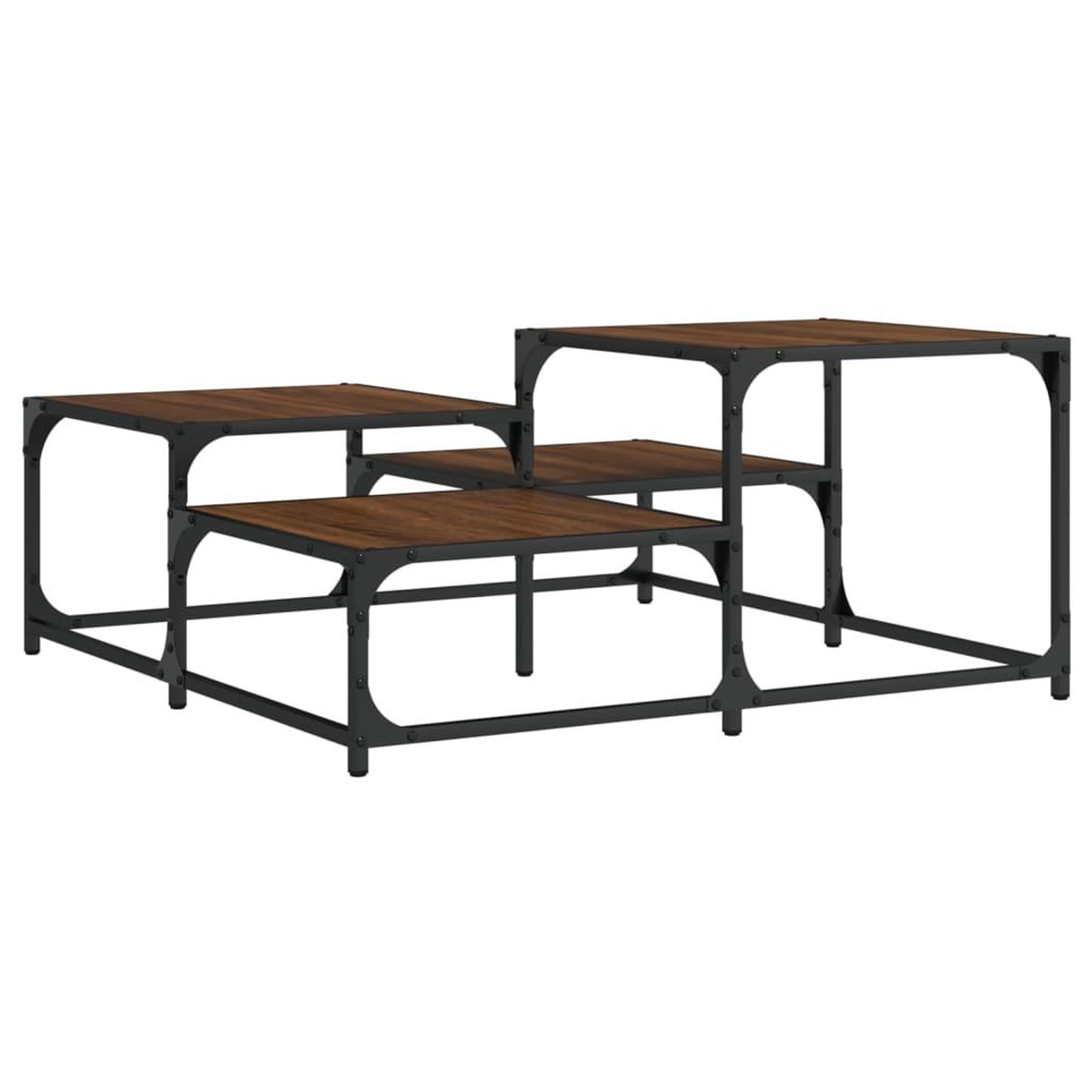Voir la diapositive 2 : VIDAXL Table basse chene marron 87,5x87,5x40 cm bois d'ingenierie