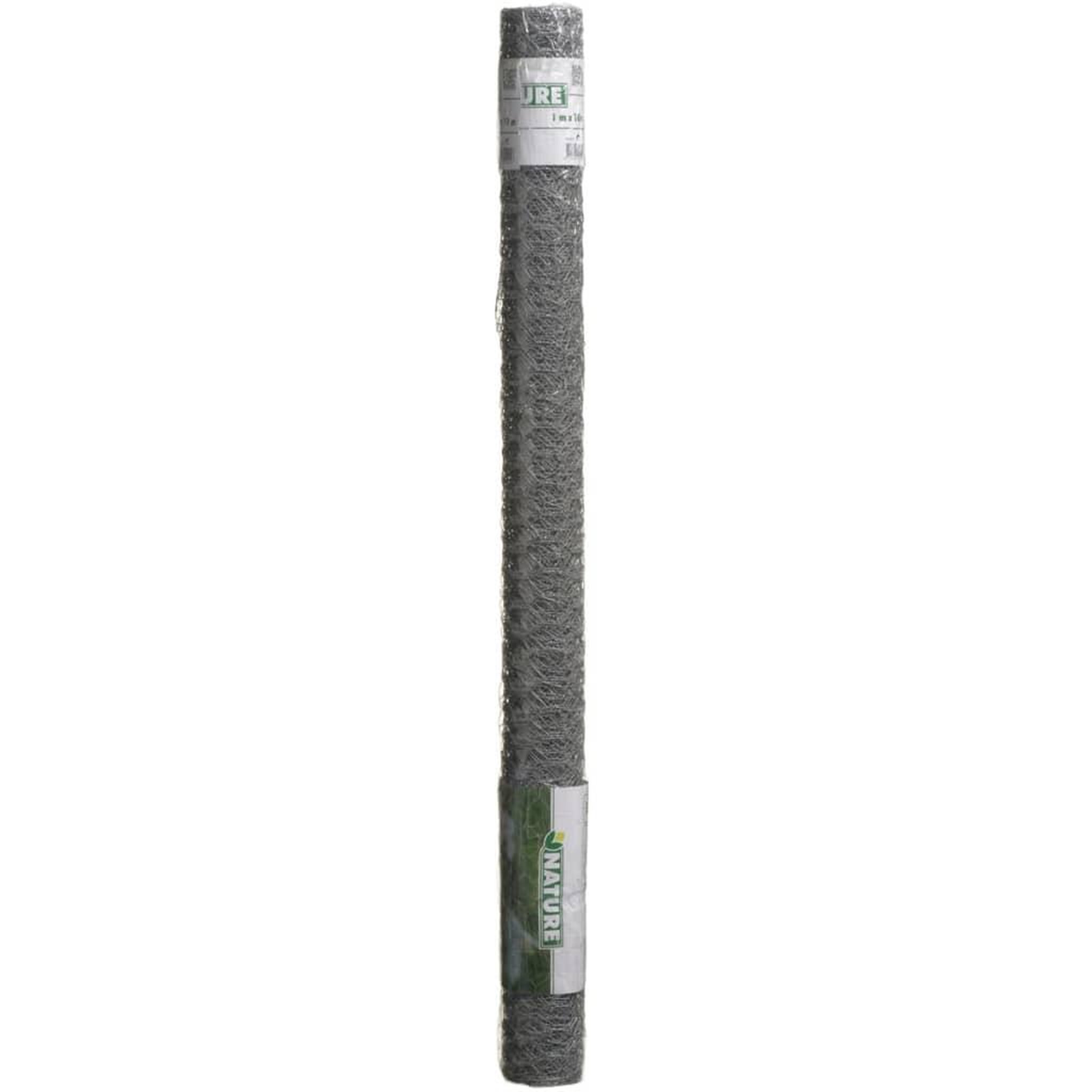 Voir la diapositive 3 : NATURE Nature Grillage metallique hexagonal 0,5 x 10 m 25 mm Acier galvanise