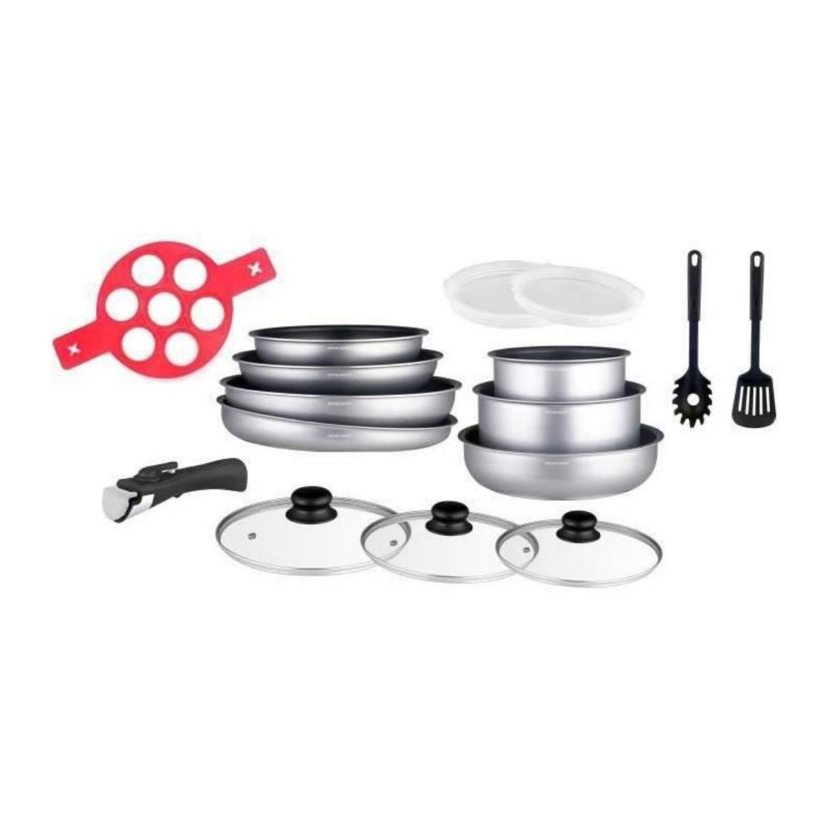 Arthur Martin Batterie de cuisine Arthur Martin AM3950 16 pieces - Aluminium - Poignée amovible - Tous feux dont induction