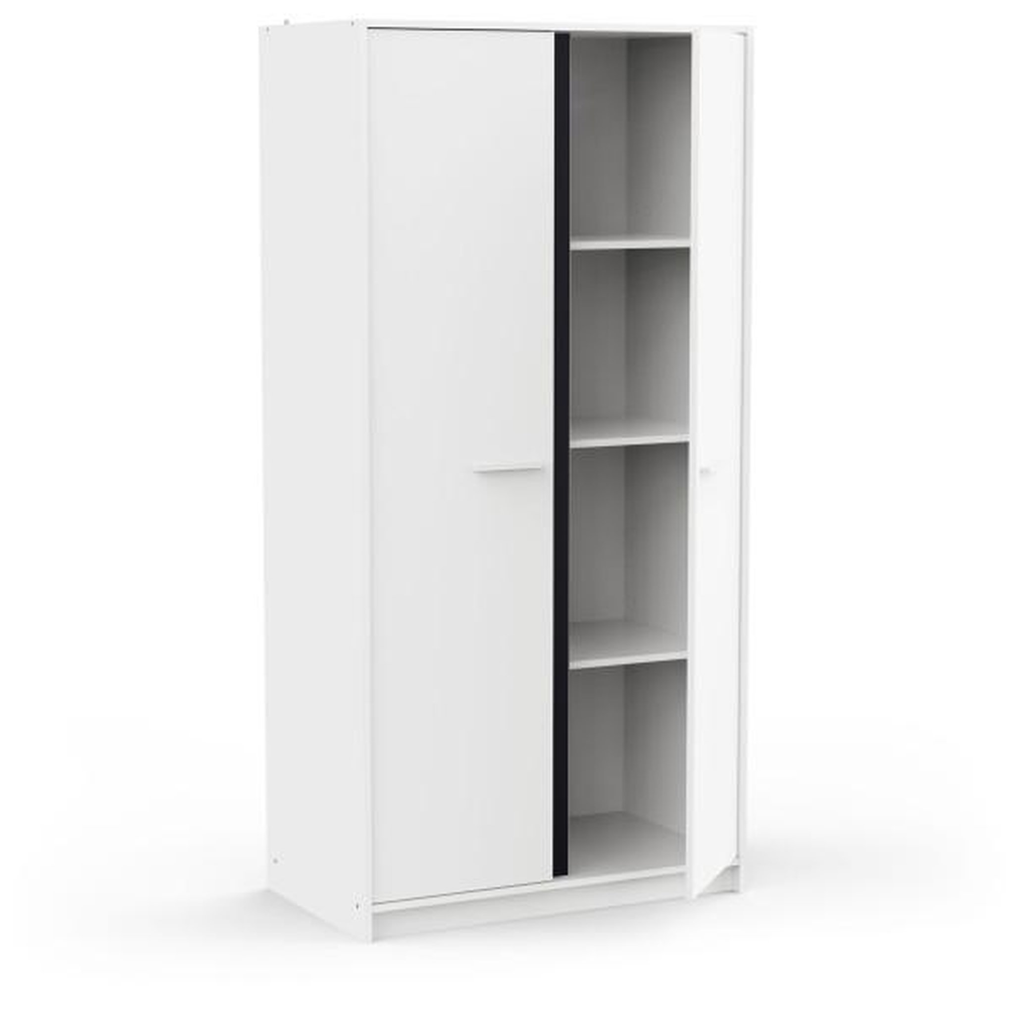 Voir la diapositive 5 : Demeyere Armoire de chambre - REVERSO - Blanc mat - 2 portes - 88,3 x 50 x 180,9 cm