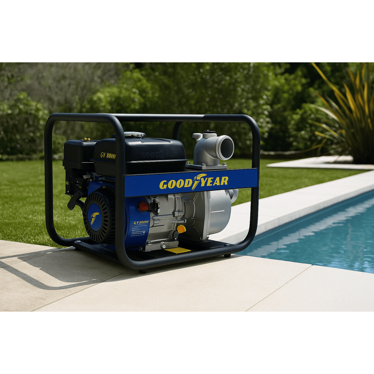 GOODYEAR Pompe à Eau Thermique 7CV - Motopompe Essence Moteur 4T OHV 212Cm3 Eau Propre - Raccords 50mm Caves Piscine Irrigation GOODYEAR