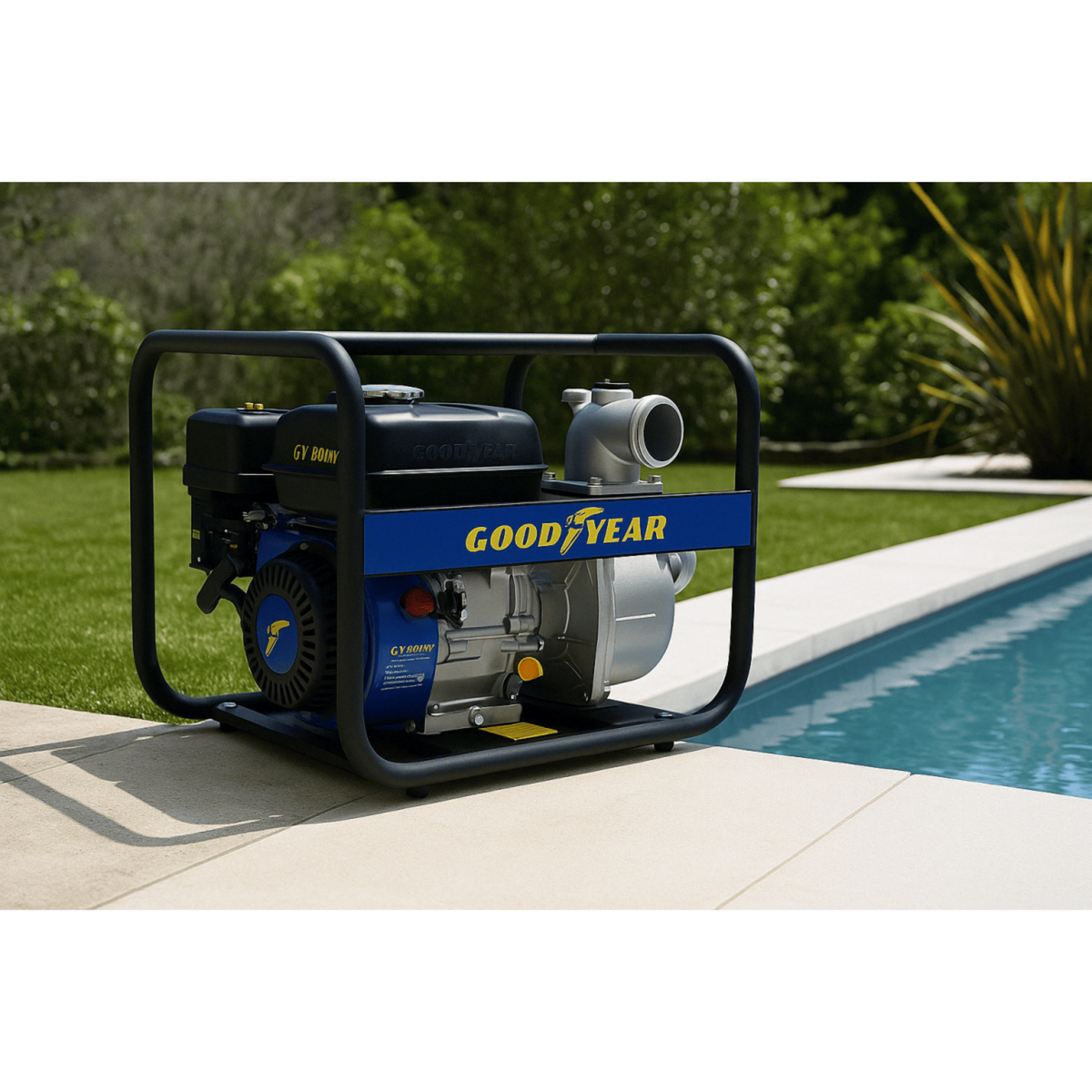 GOODYEAR Pompe à Eau Thermique 7CV - Motopompe Essence Moteur 4T OHV 212Cm3 Eau Propre - Raccords 50mm Caves Piscine Irrigation GOODYEAR