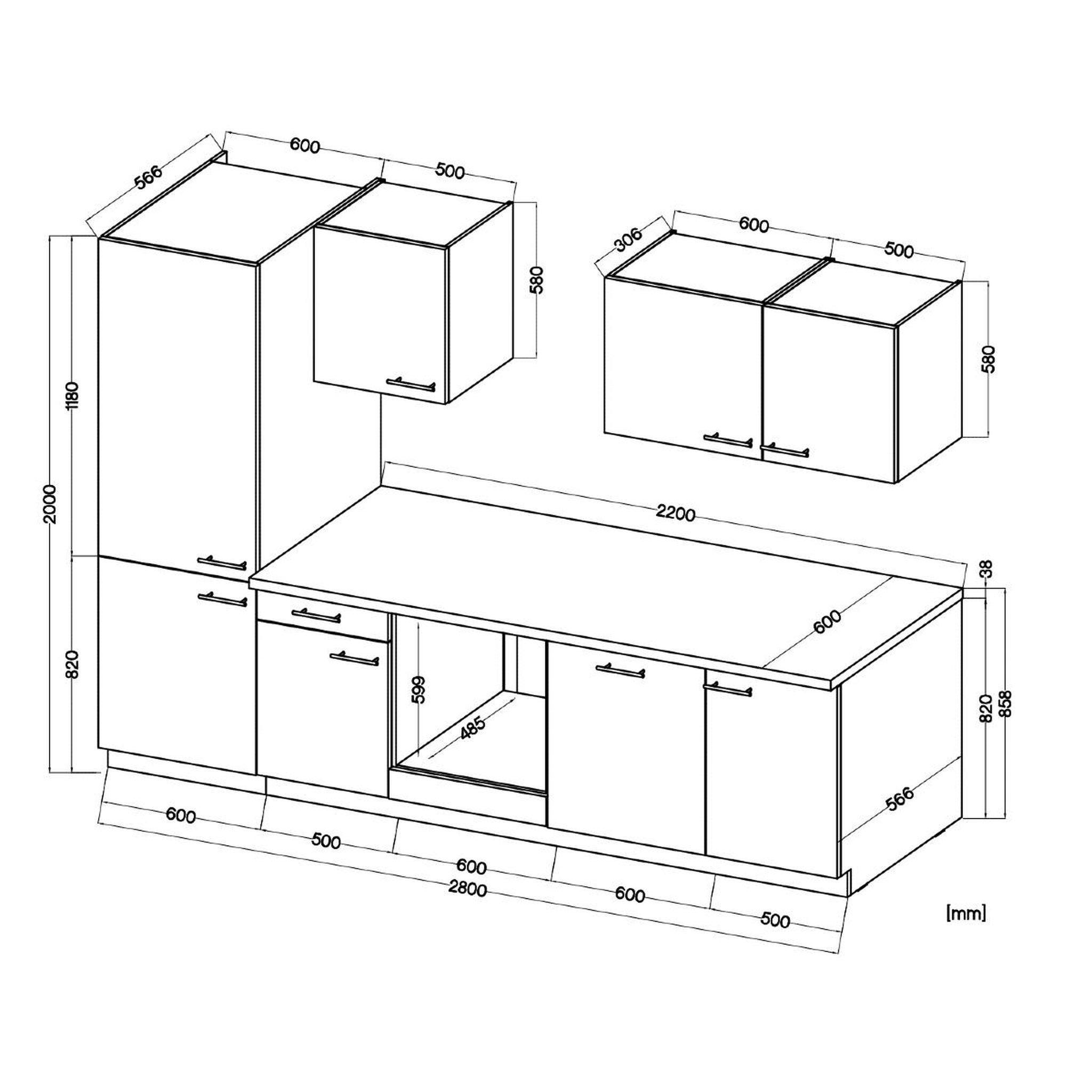 Voir la diapositive 5 : JLC KREATION Cuisine complète moderne beige et bois 280cm NALA