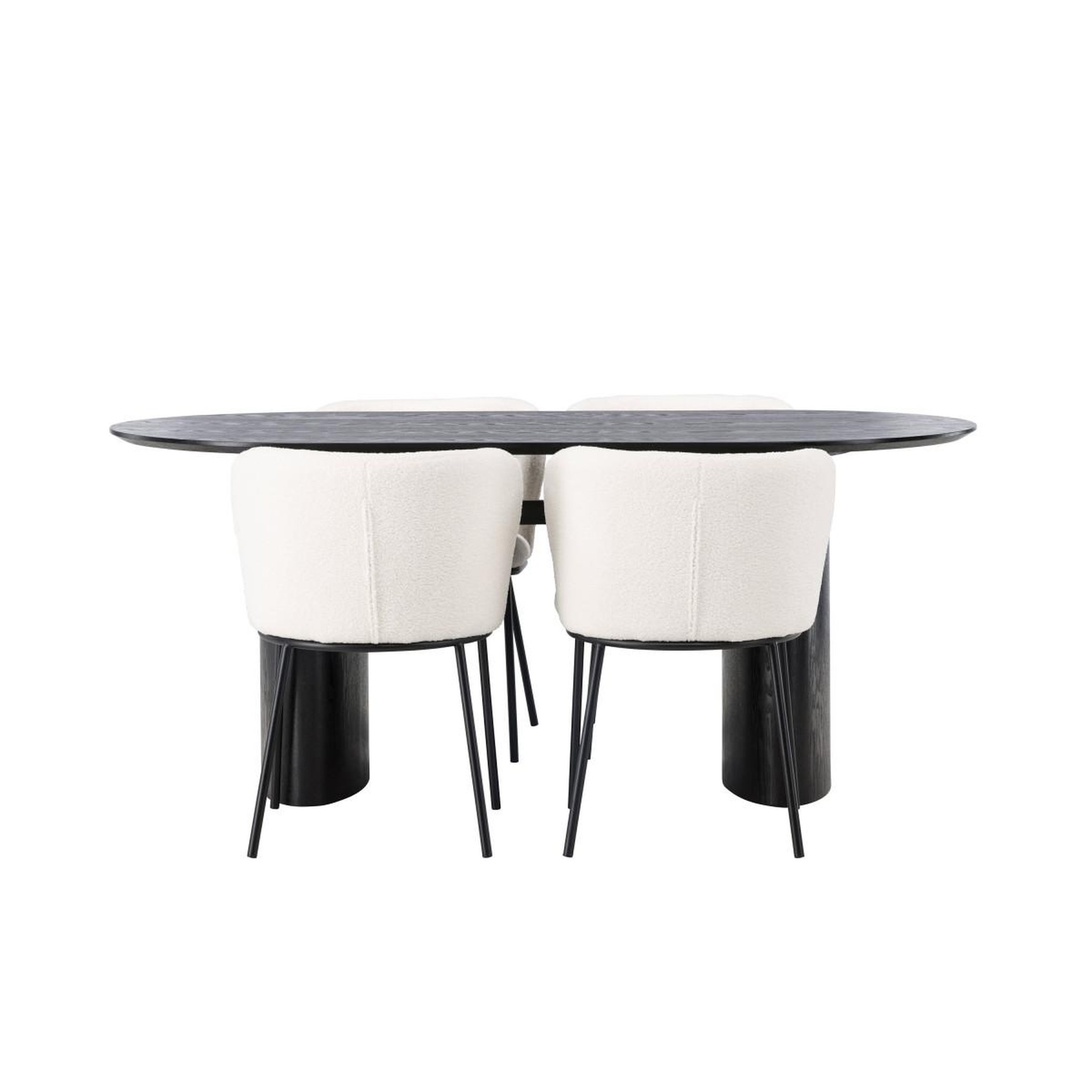 Voir la diapositive 4 : Paris Prix Ensemble table à manger & 4 chaises  isolde & edina  180cm noir & blanc