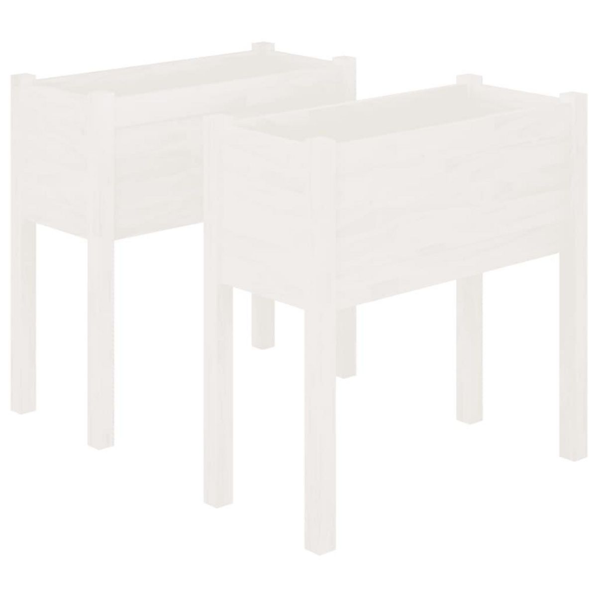 VIDAXL Jardinieres 2 pcs Blanc 70x31x70 cm Bois de pin massif