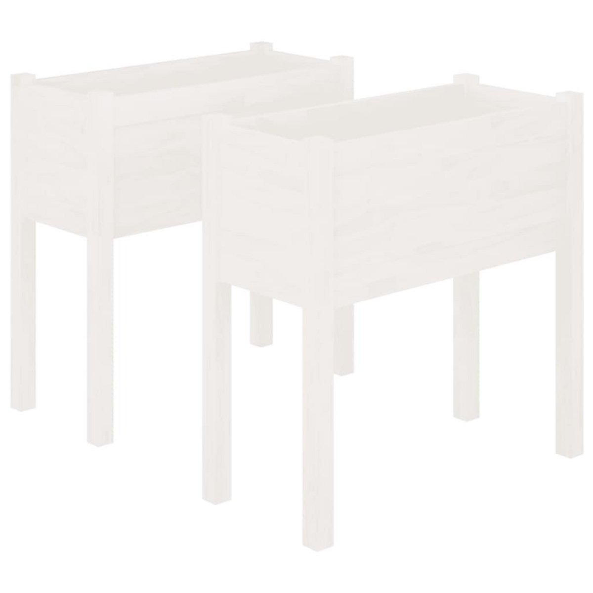 VIDAXL Jardinieres 2 pcs Blanc 70x31x70 cm Bois de pin massif