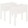 Voir la diapositive 2 : VIDAXL Jardinieres 2 pcs Blanc 70x31x70 cm Bois de pin massif