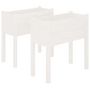 Voir la diapositive 2 : VIDAXL Jardinieres 2 pcs Blanc 70x31x70 cm Bois de pin massif