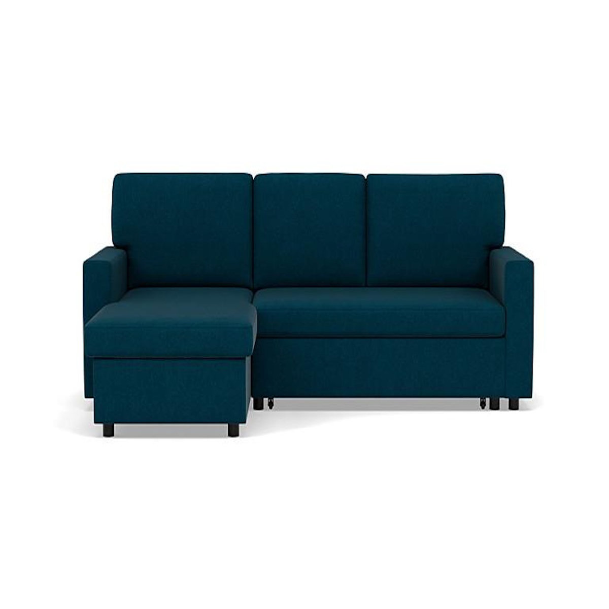 BEST MOBILIER Meiya - canapé d'angle réversible 4 places convertible avec coffre en tissu