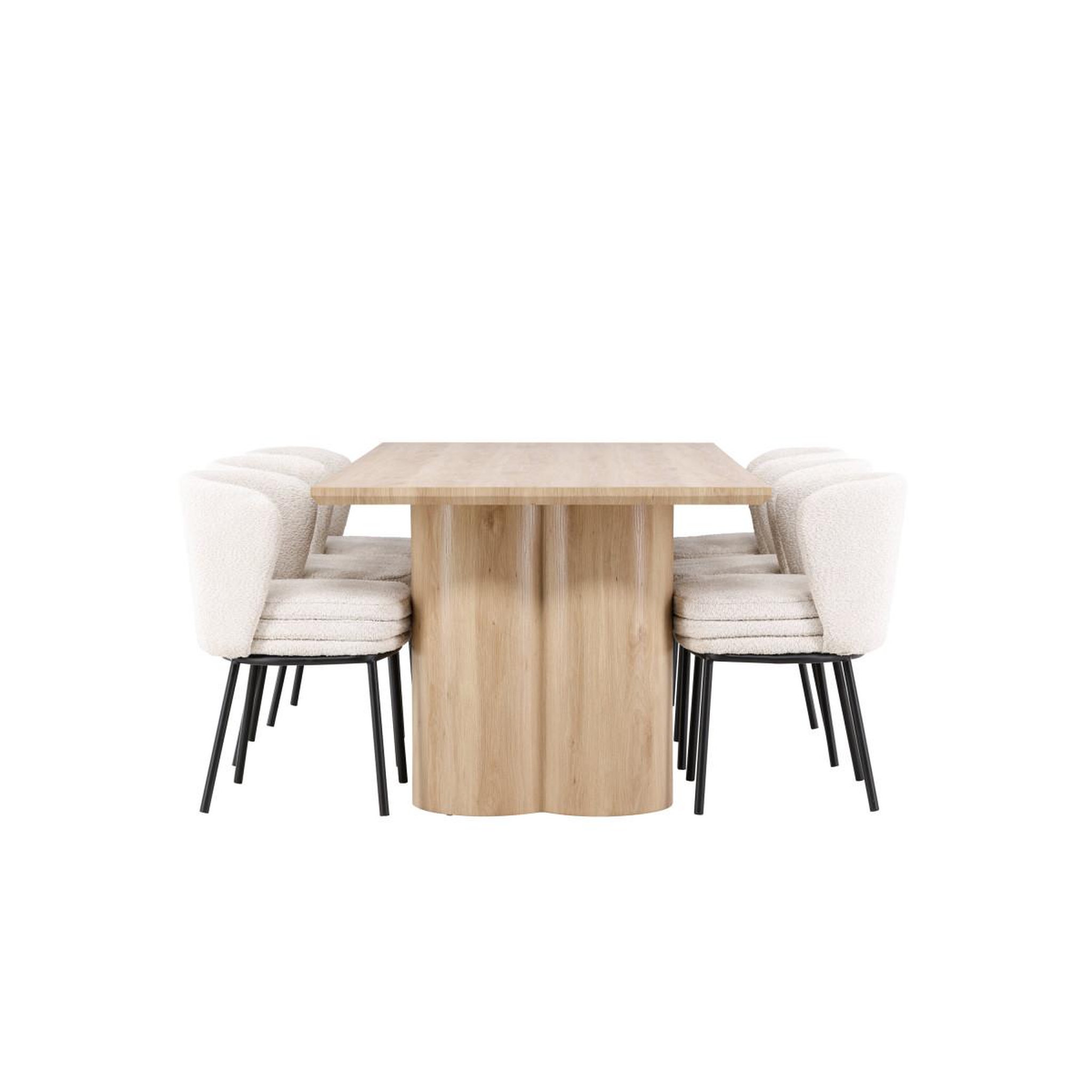 Voir la diapositive 4 : Paris Prix Ensemble table à manger & 6 chaises  olivia & agnes  210cm naturel & blanc