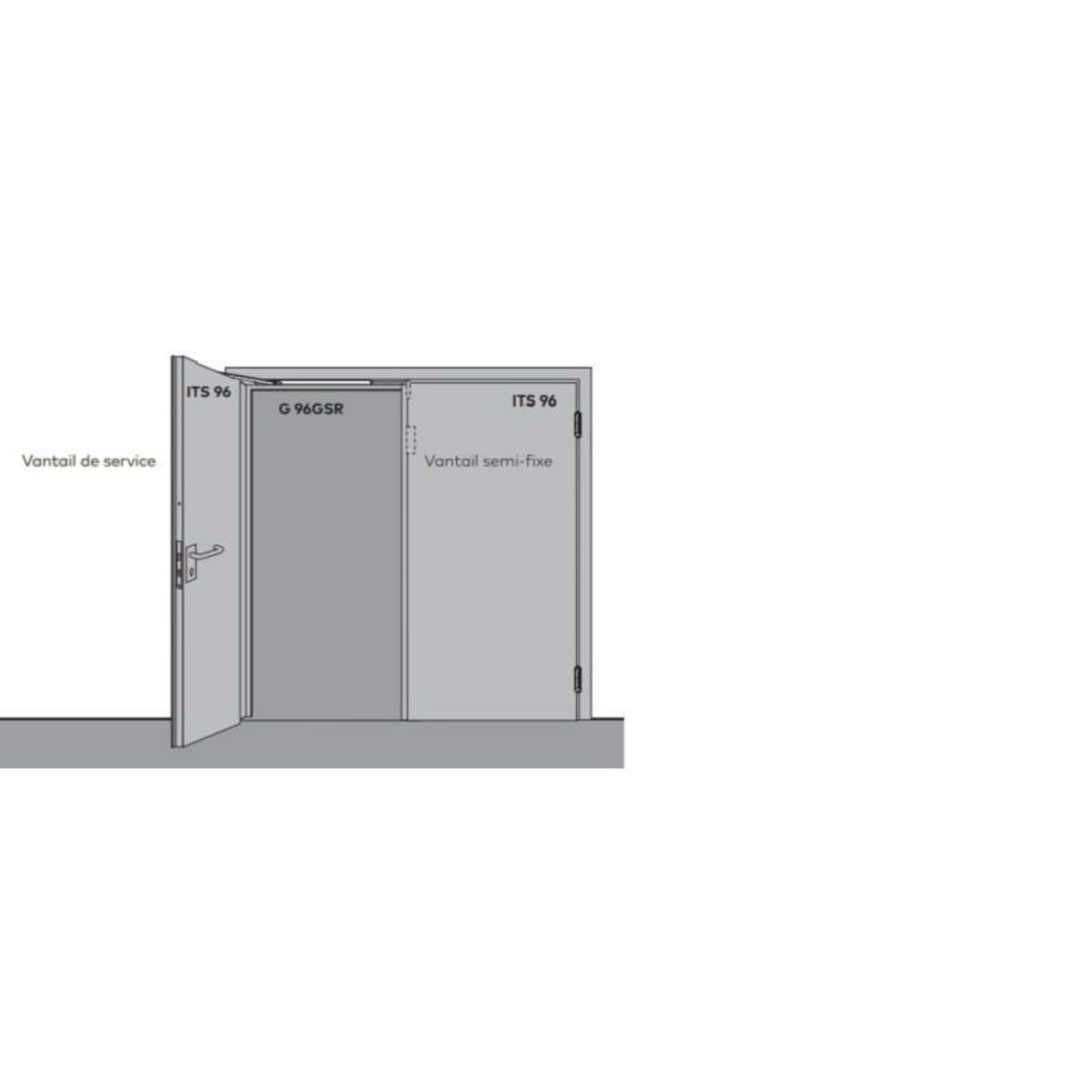 DORMA Kit bandeau à encastrer G96 GSR SUP 700 mm DORMA 52001801