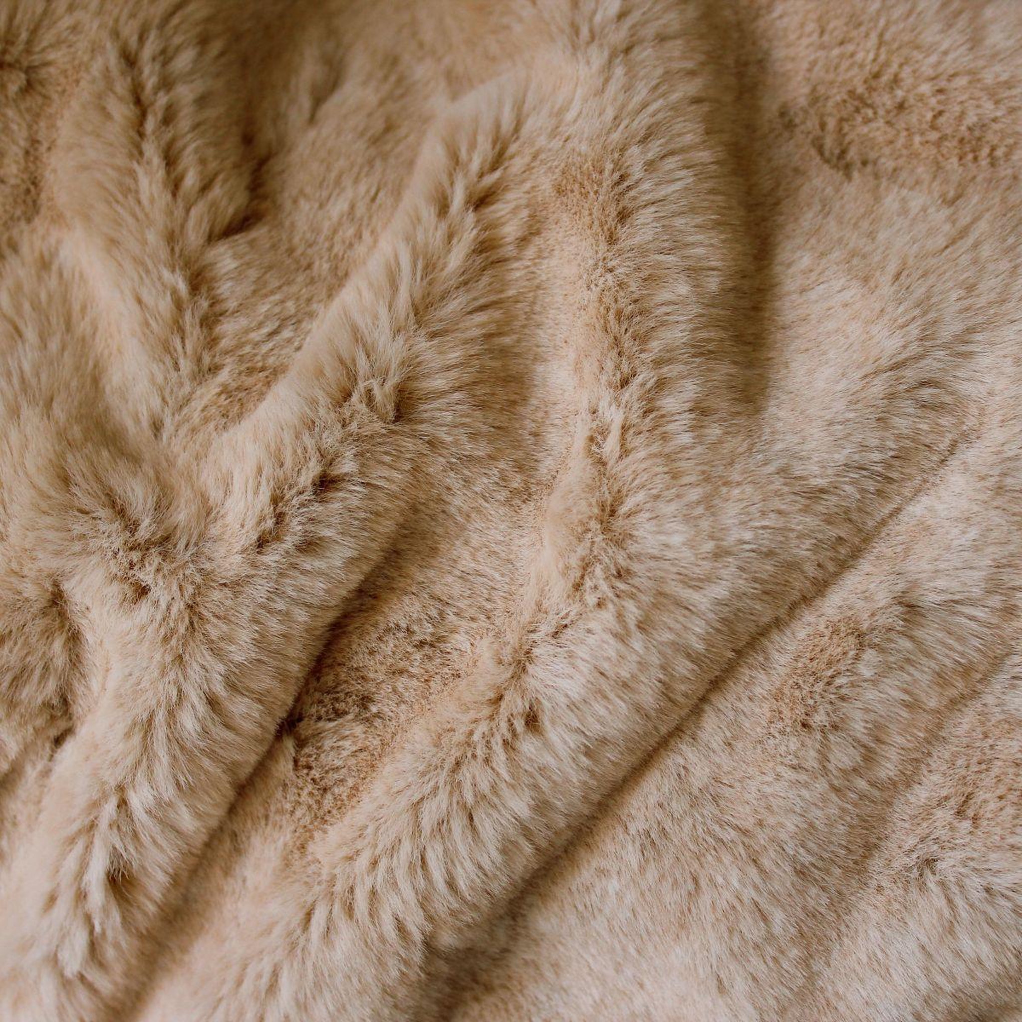 Voir la diapositive 2 : ENJOY HOME Plaid imitation fourrure  rabbit  125x150cm beige
