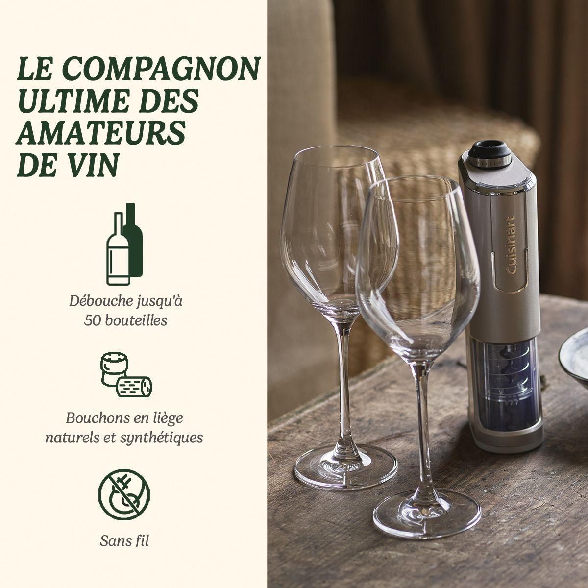 Cuisinart Tire bouchon électrique RWO100E Sans Fil Argent