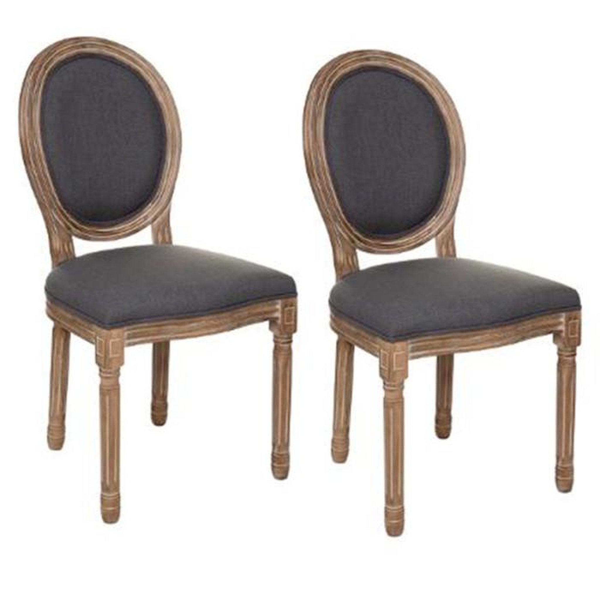 Voir la diapositive 1 : ATMOSPHERA Lot de 2 Chaises Design  Cleon  96cm Gris