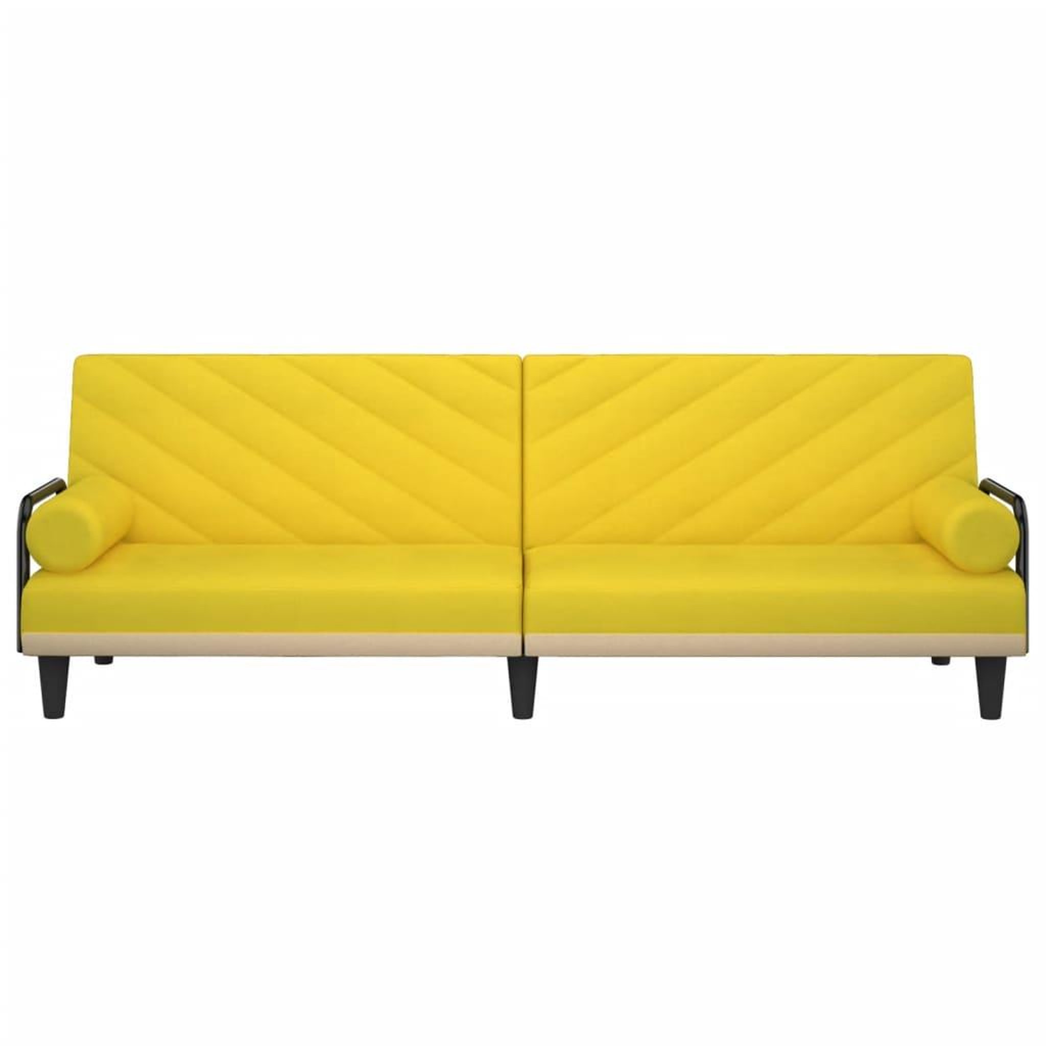 Voir la diapositive 4 : VIDAXL Canape-lit avec accoudoirs jaune clair tissu