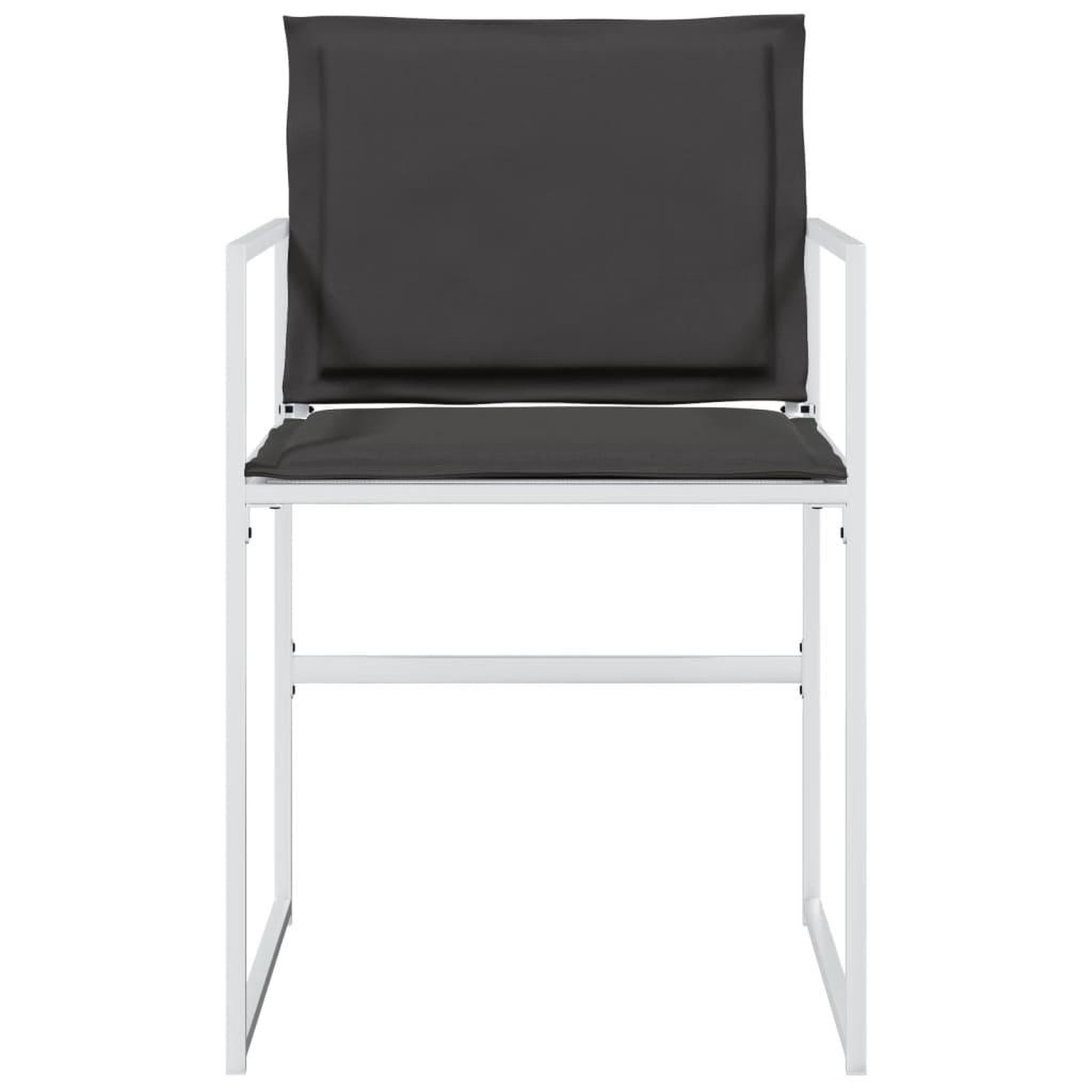 Voir la diapositive 4 : VIDAXL Chaises de jardin avec coussins lot de 4 blanc acier/textilene