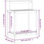 Voir la diapositive 6 : VIDAXL Table de rempotage et etageres 82,5x50x109,5 cm bois massif pin