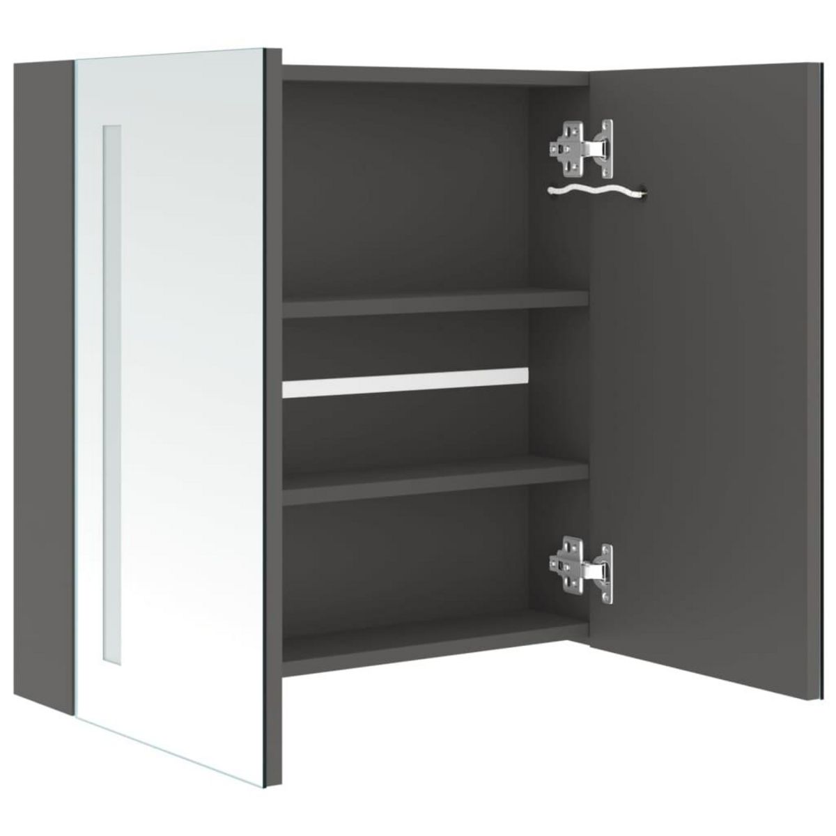 VIDAXL Armoire de salle de bain a miroir LED Gris 62x14x60 cm