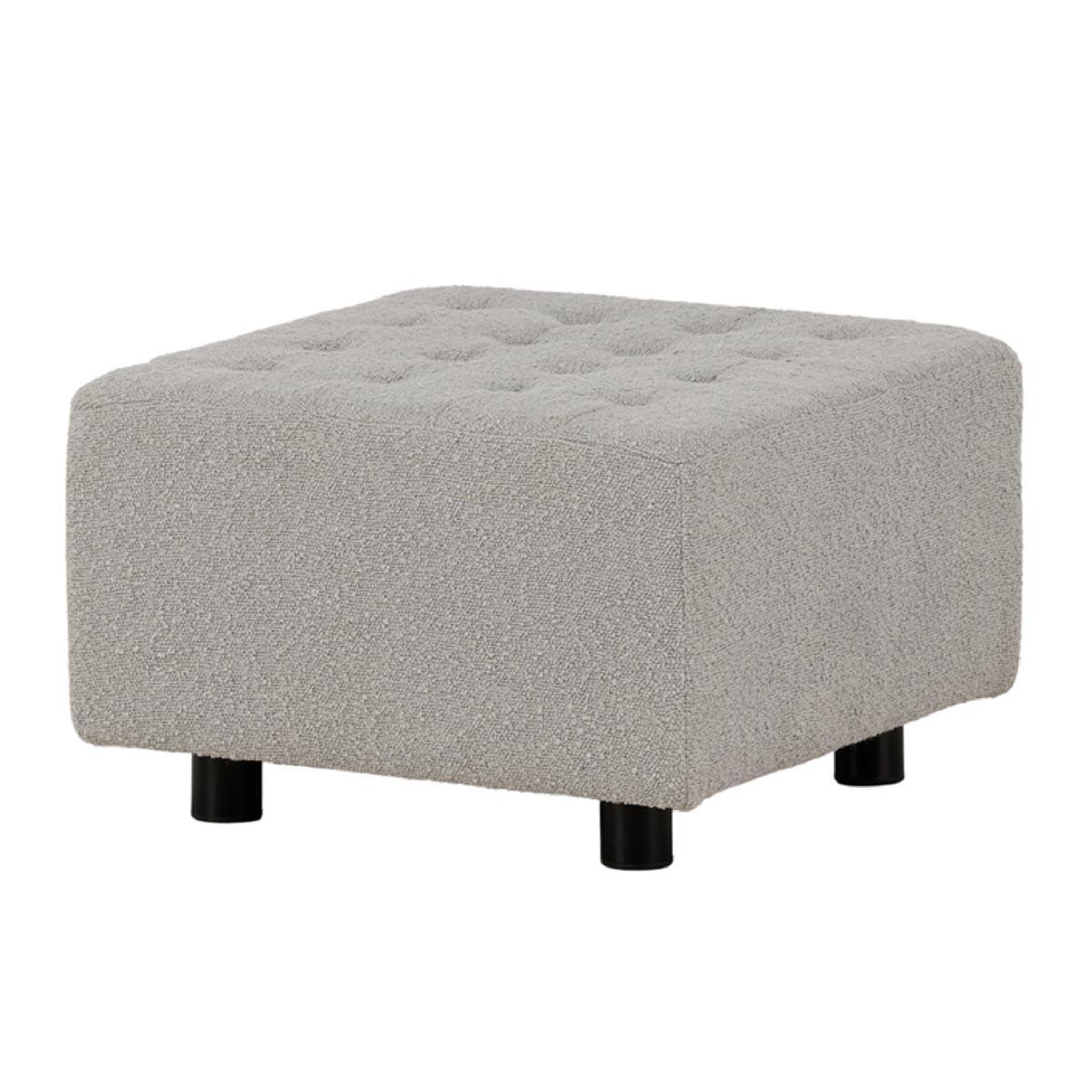 Paris Prix Pouf tissu bouclé  bowie  51cm gris clair