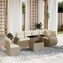 Voir la diapositive 1 : VIDAXL Salon de jardin avec coussins 7 pcs beige resine tressee
