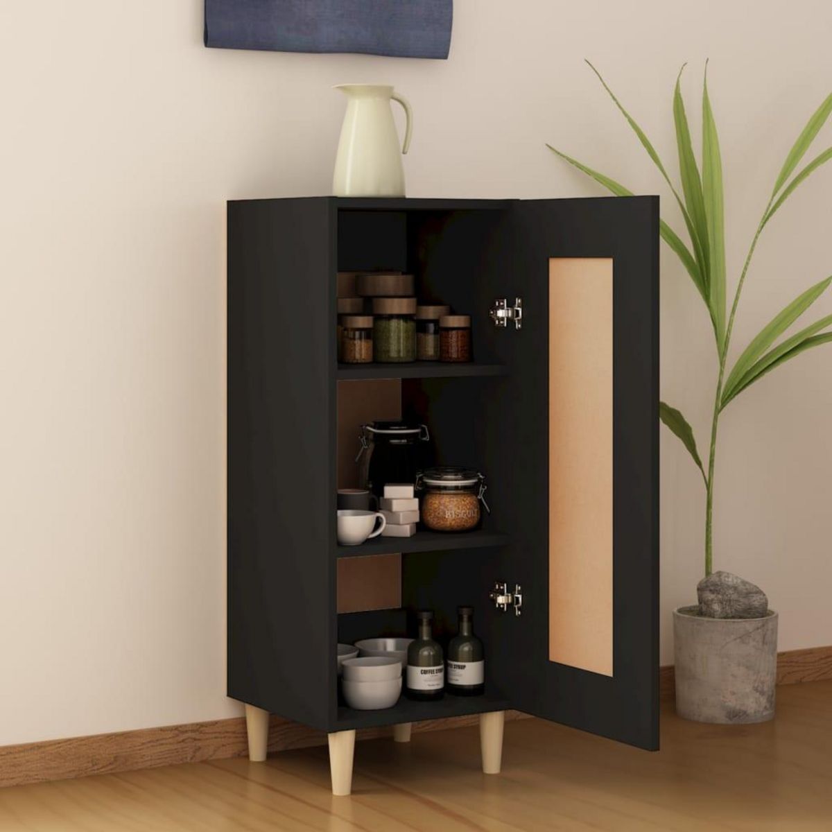 VIDAXL Buffet Noir 34,5x34x90 cm Bois d'ingenierie