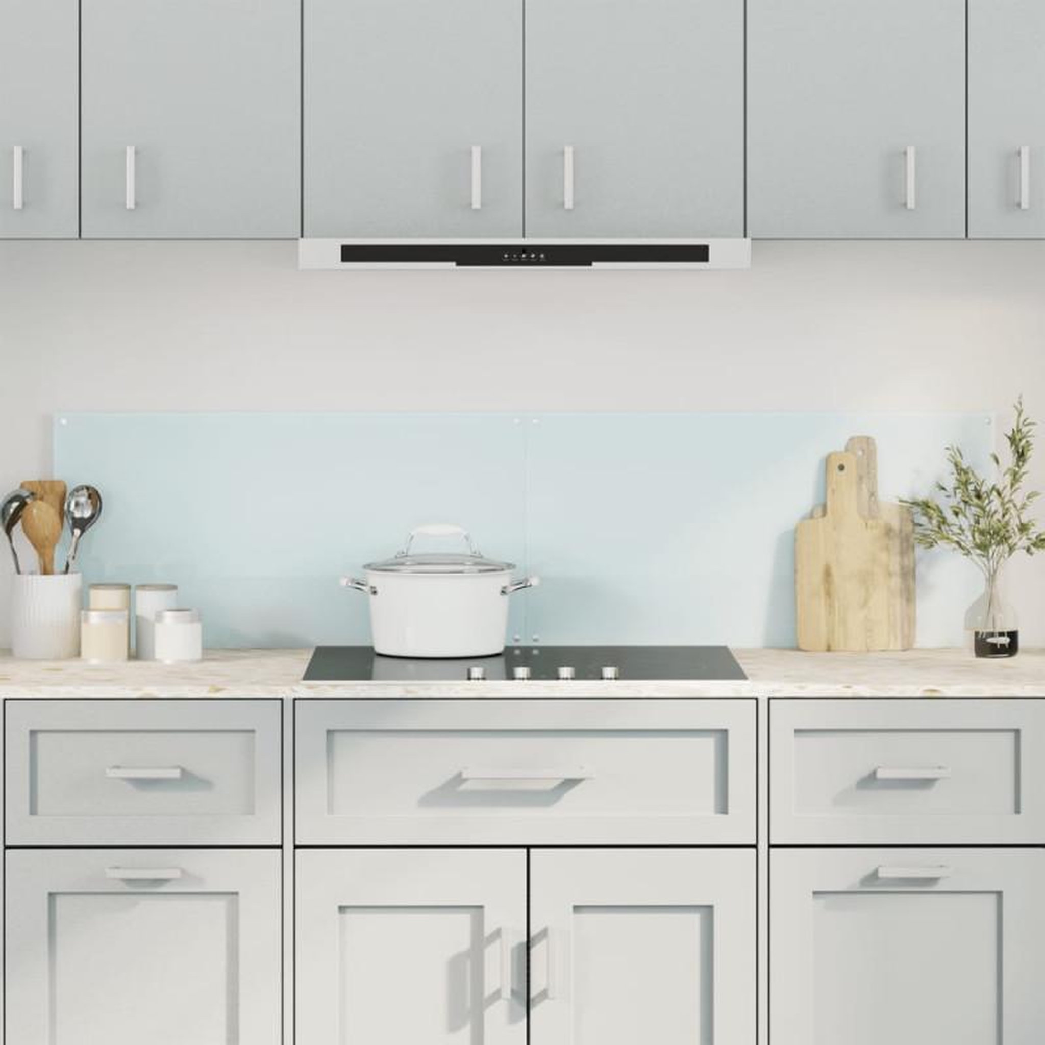 VIDAXL Dosserets de cuisine 2 pcs blanc 80x60 cm verre trempé