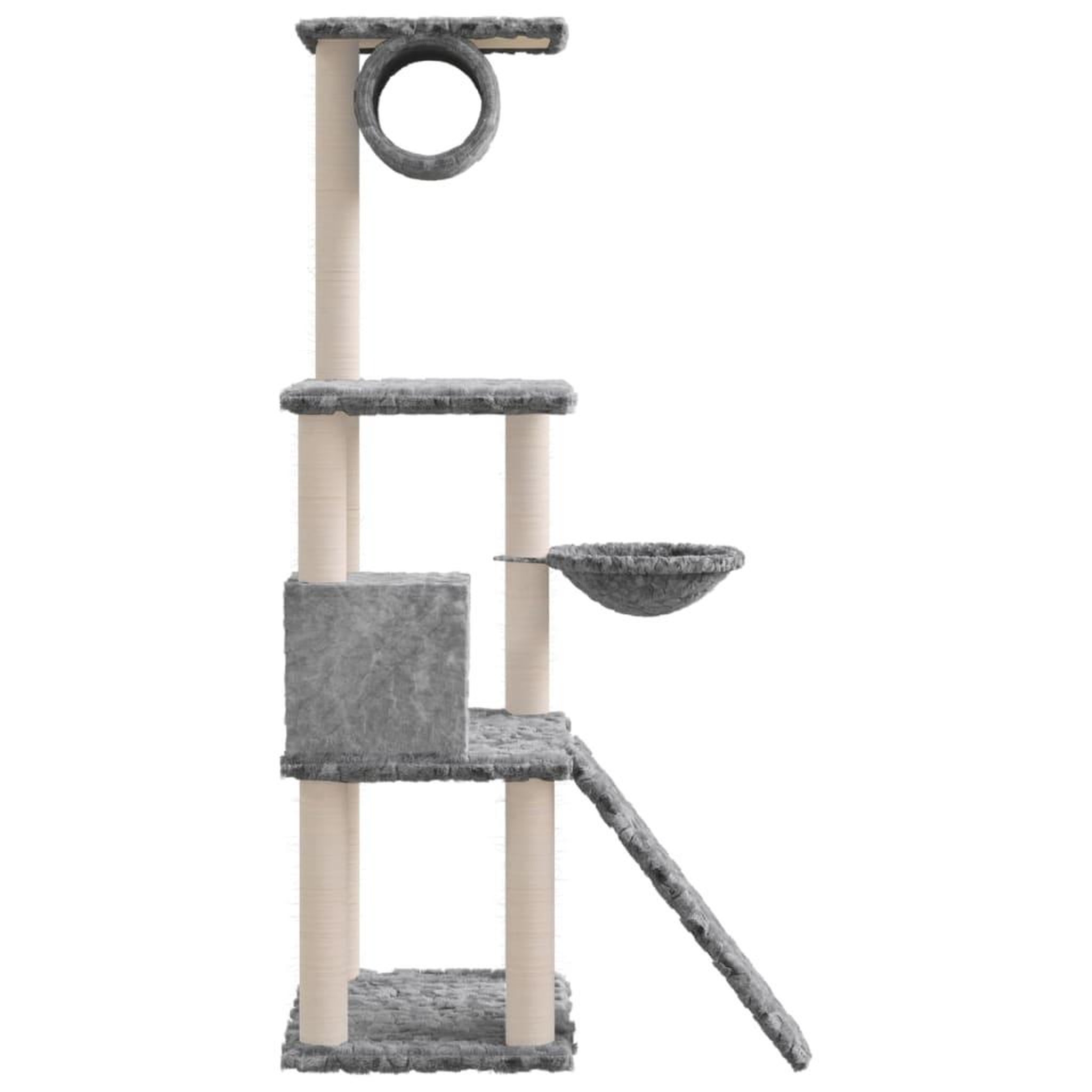 Voir la diapositive 4 : VIDAXL Arbre a chat avec griffoirs en sisal Gris clair 131 cm