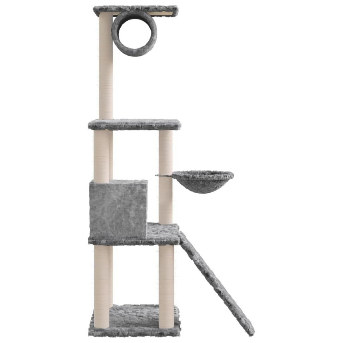 VIDAXL Arbre a chat avec griffoirs en sisal Gris clair 131 cm