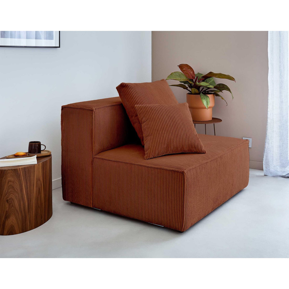 LISA DESIGN Colombine - module d'assise - en velours côtelé