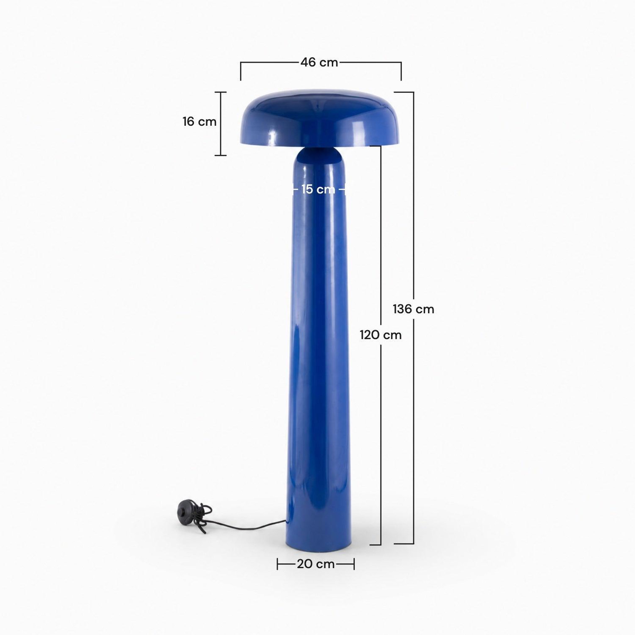 Voir la diapositive 4 : MAISON PAVANE Lampadaire en métal bleu foncé-livia