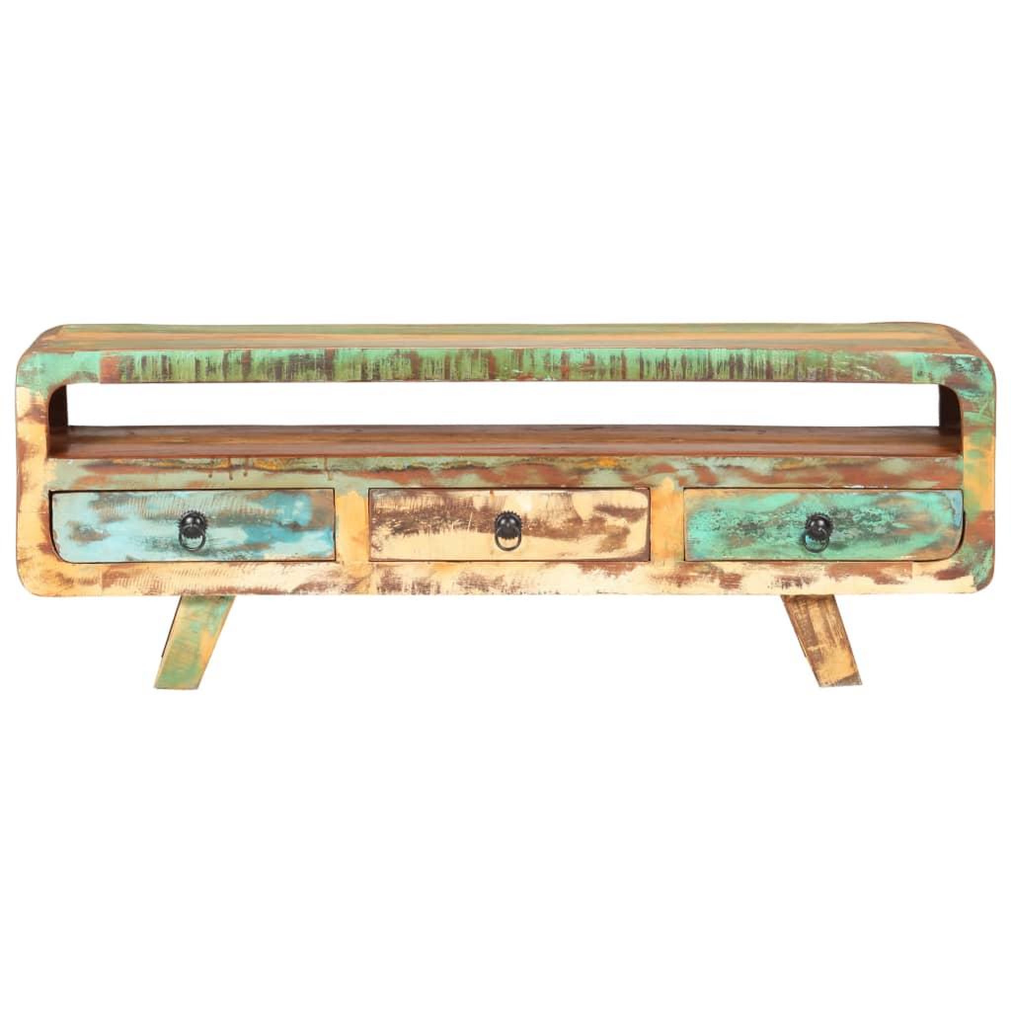 Voir la diapositive 2 : VIDAXL Meuble TV 117x30x41 cm Bois de recuperation massif
