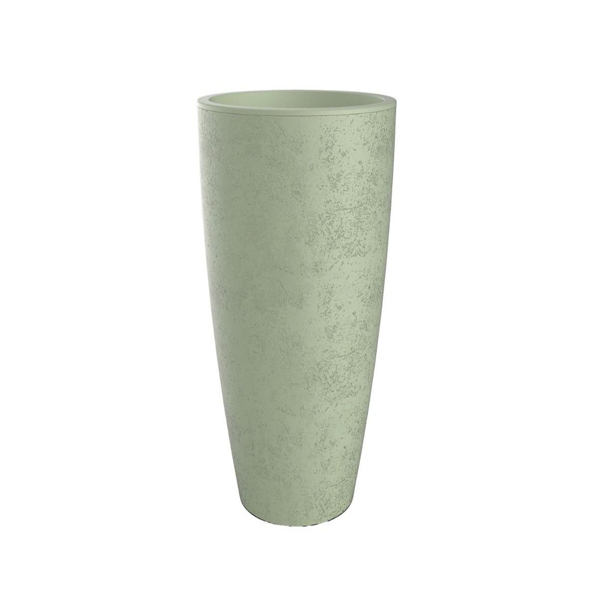 Eda Pot de fleurs conique Basalt Up - Ø 38 x 61 cm - 49 L - Vert amande - Eda