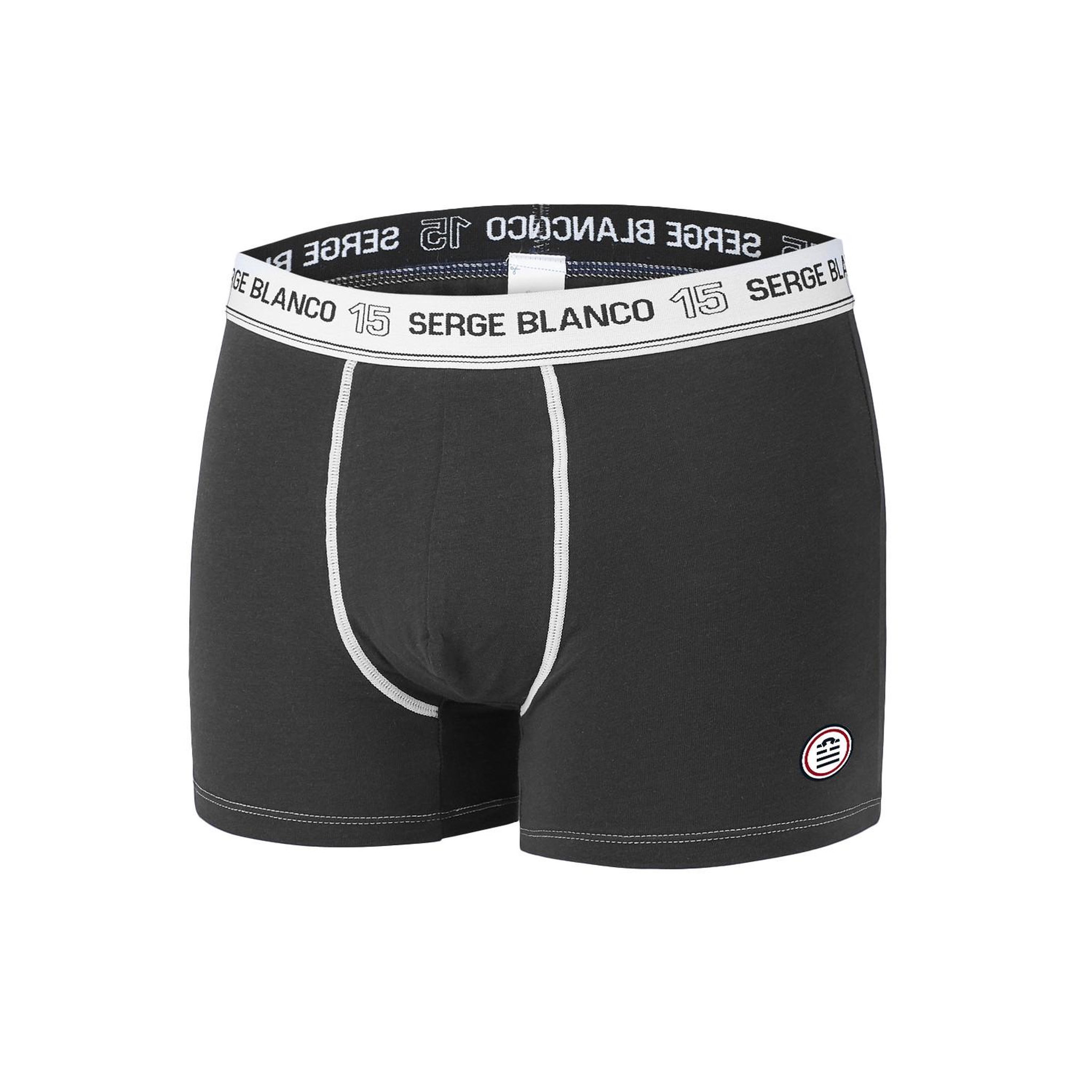 Voir la diapositive 3 : SERGE BLANCO Lot de 8 boxers homme en coton Noir