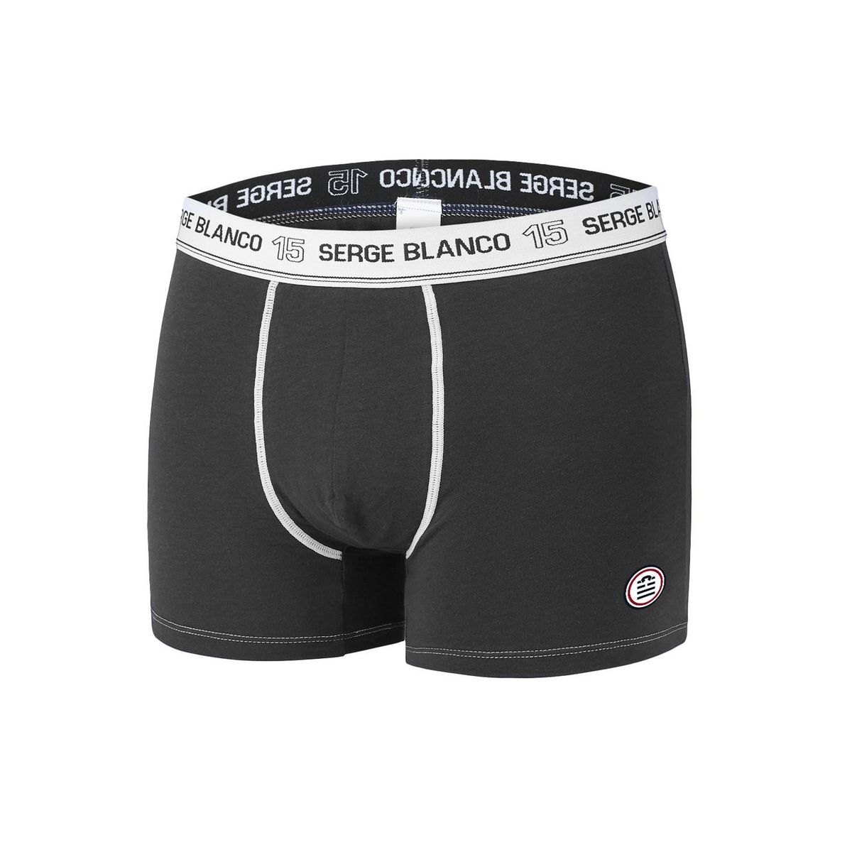SERGE BLANCO Lot de 8 boxers homme en coton Noir