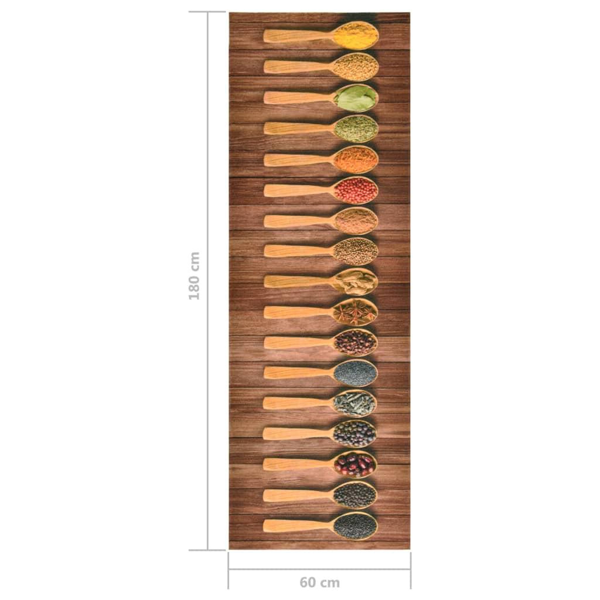 Voir la diapositive 6 : VIDAXL Tapis de sol de cuisine lavable Cuillere 60x180 cm